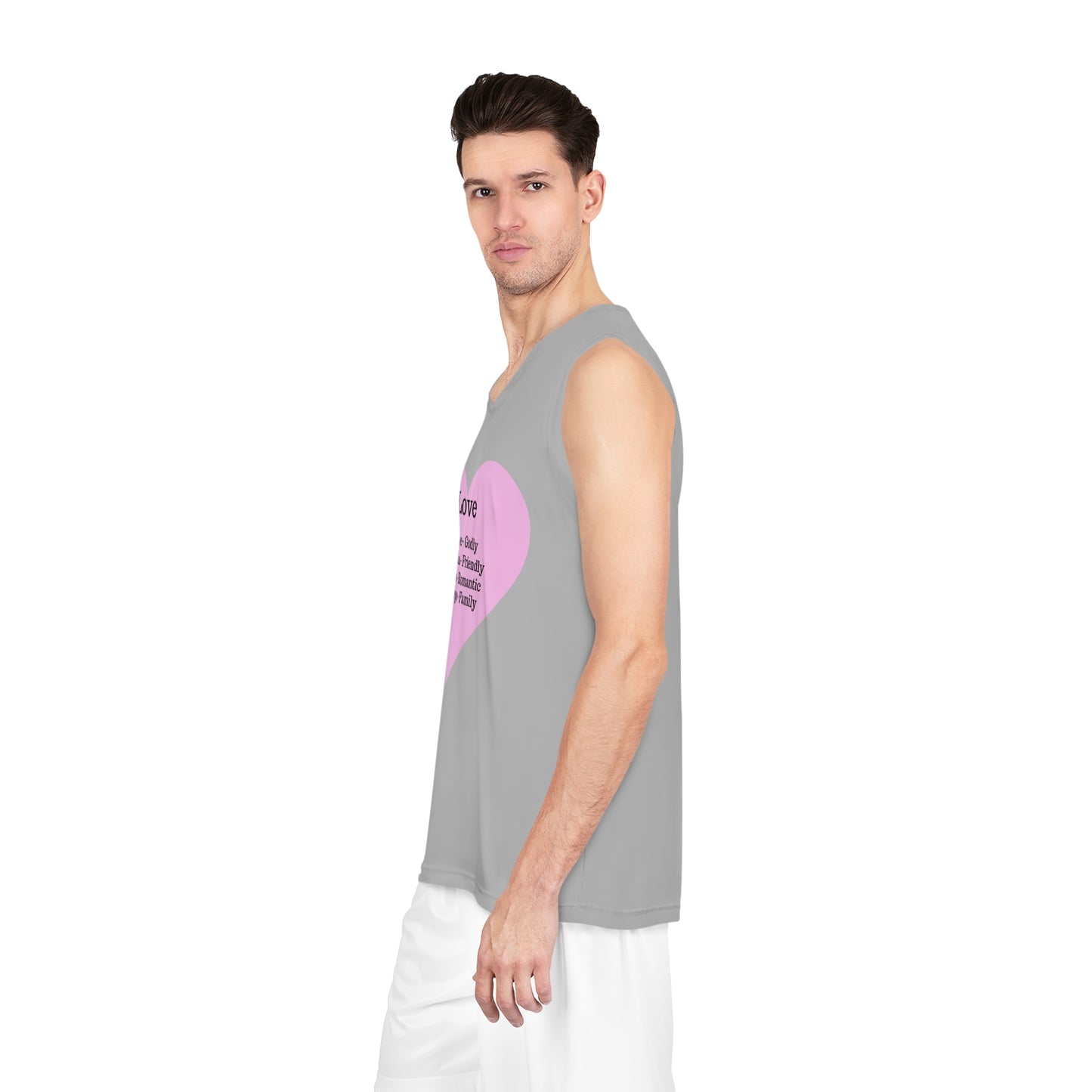 Love Heart Basketball Jersey (Light Grey)