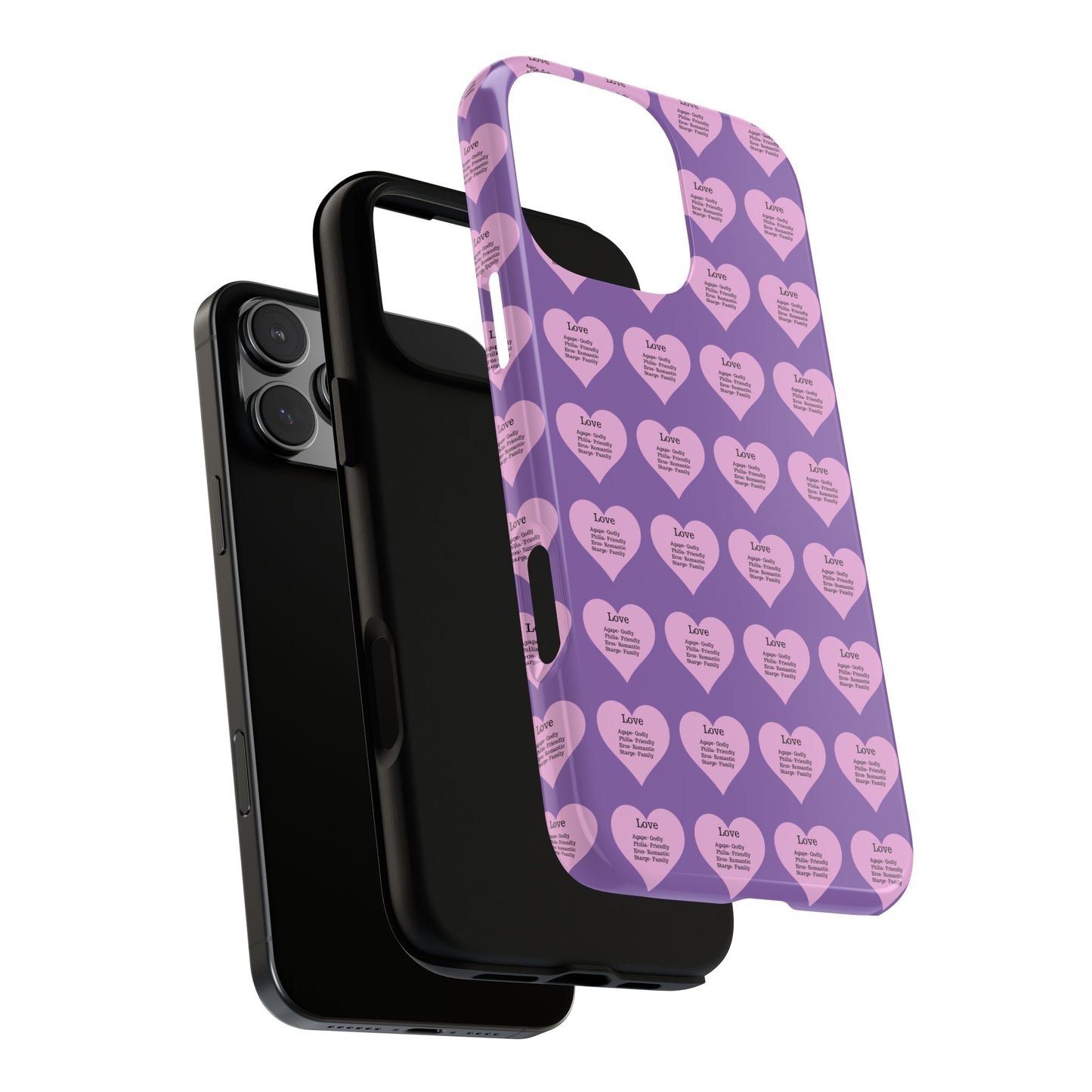 Hearts-A-Flutter Phone Case (iPhone, Google Pixel)(Light purple)