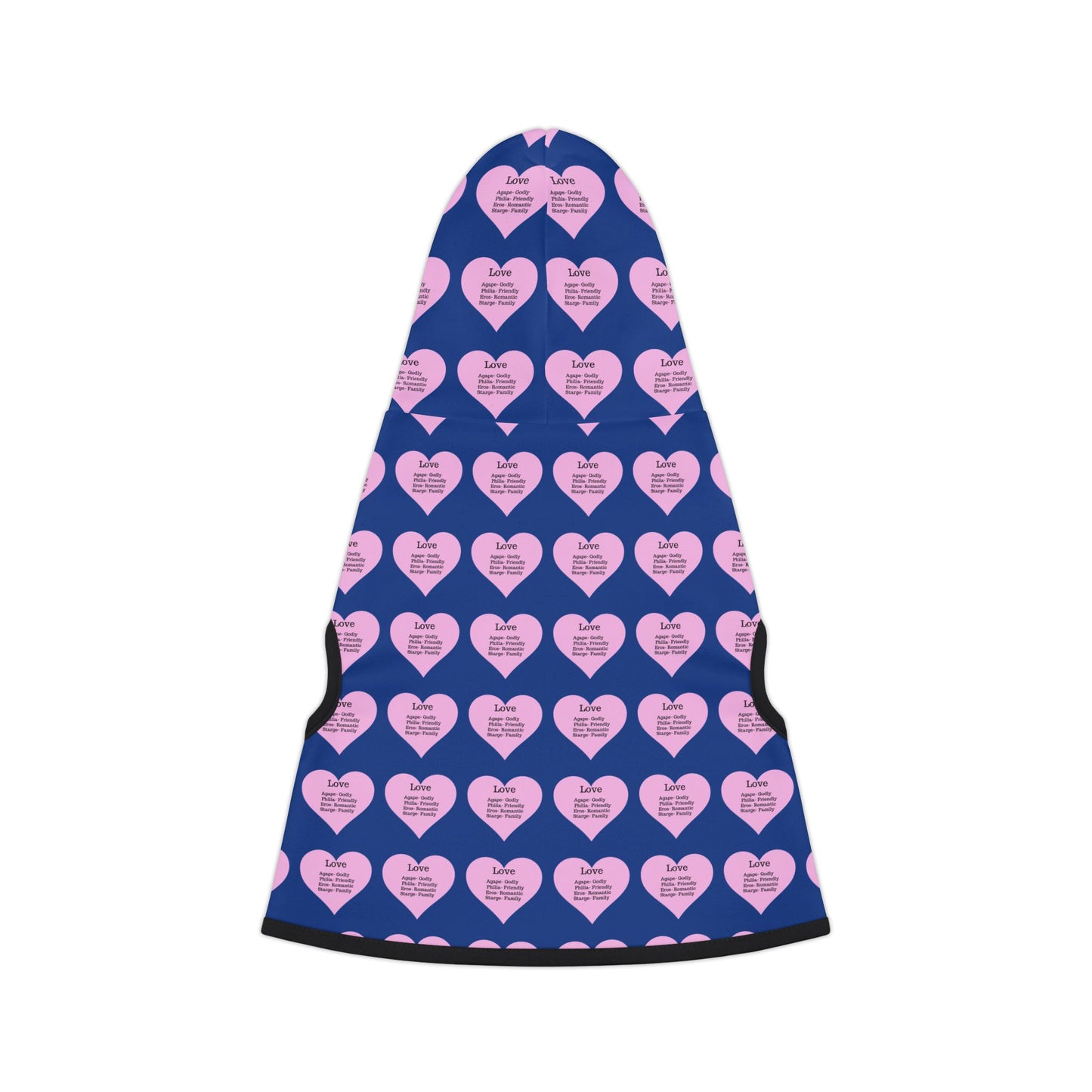 Charming Heart Pet Hoodie Pattern (Dark blue)