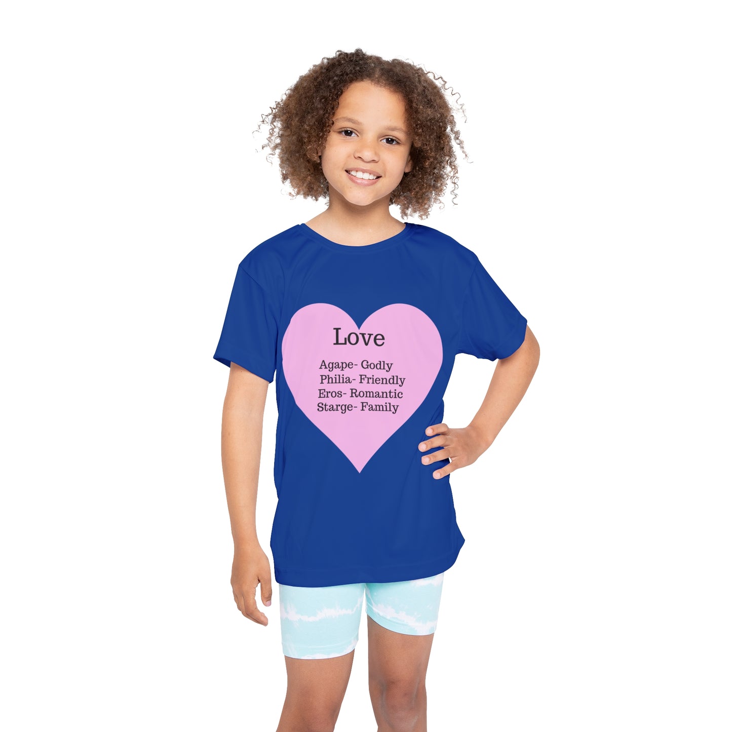 Types of Love Heart Kids Performance Jersey (Dark Blue)