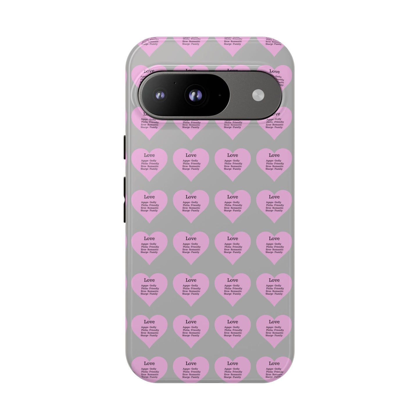 Hearts-A-Flutter Phone Case (iPhone, Google Pixel)(Light grey)