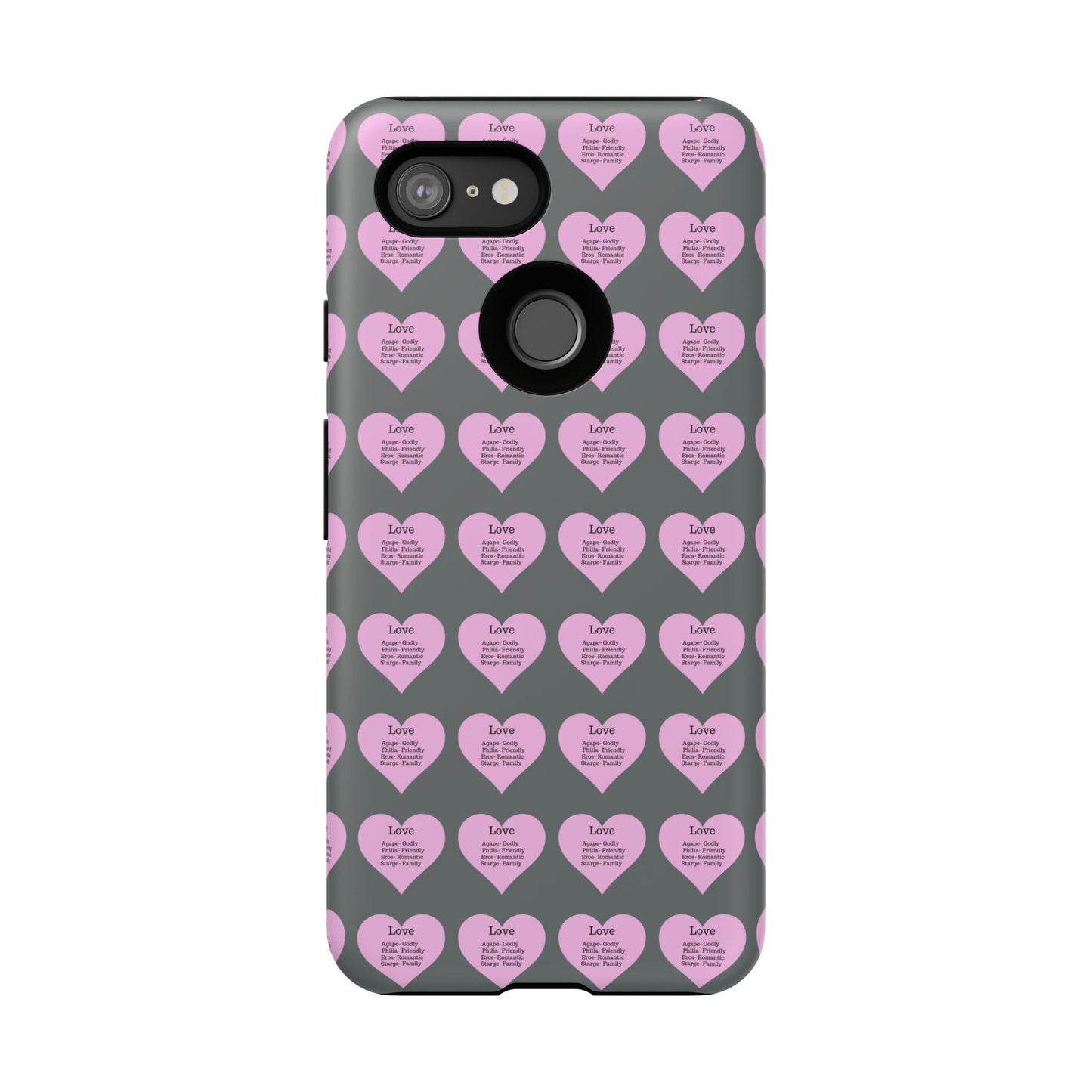 Hearts-A-Flutter Phone Case (iPhone, Google Pixel)(Dark grey)