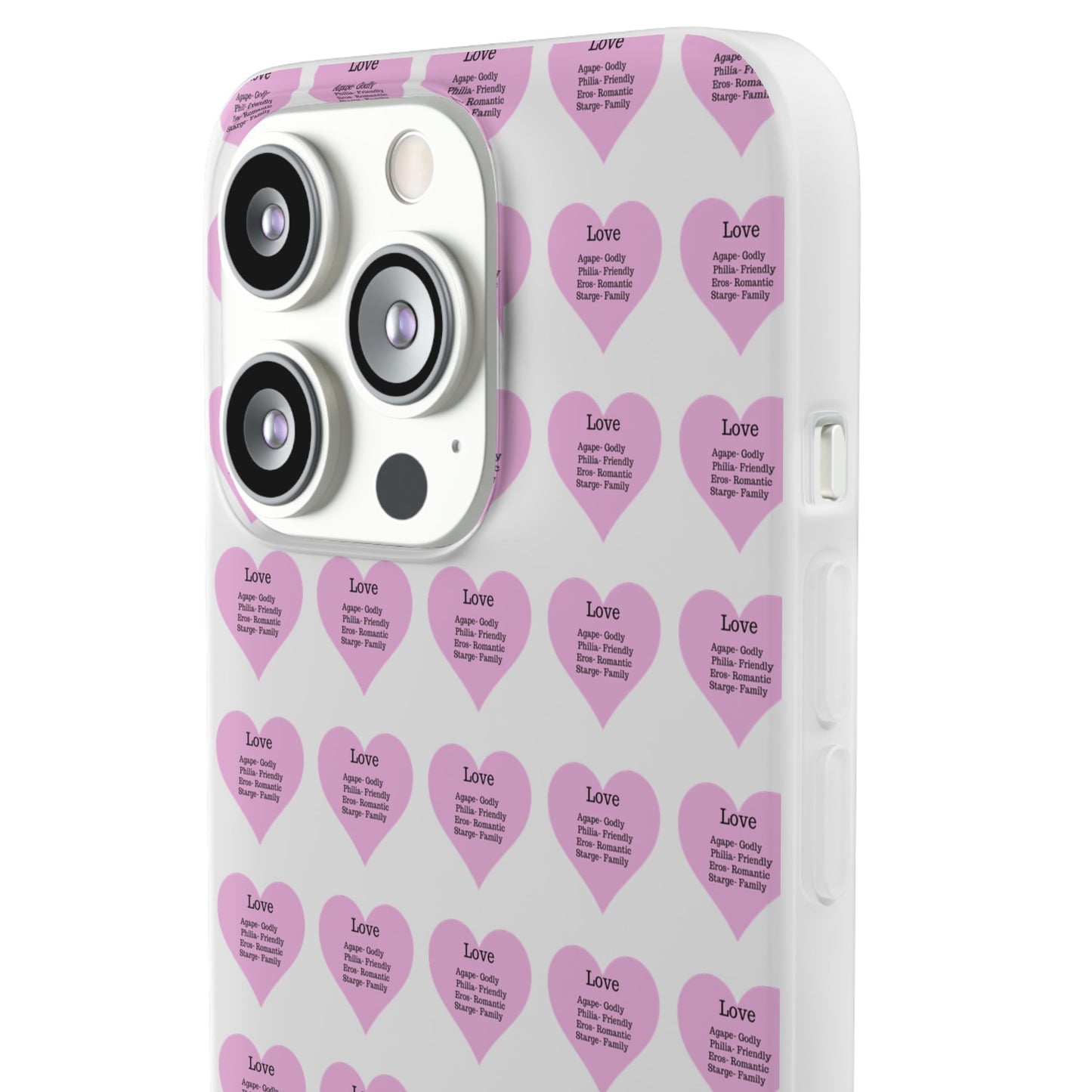 Pink Hearts Transparent Phone Case