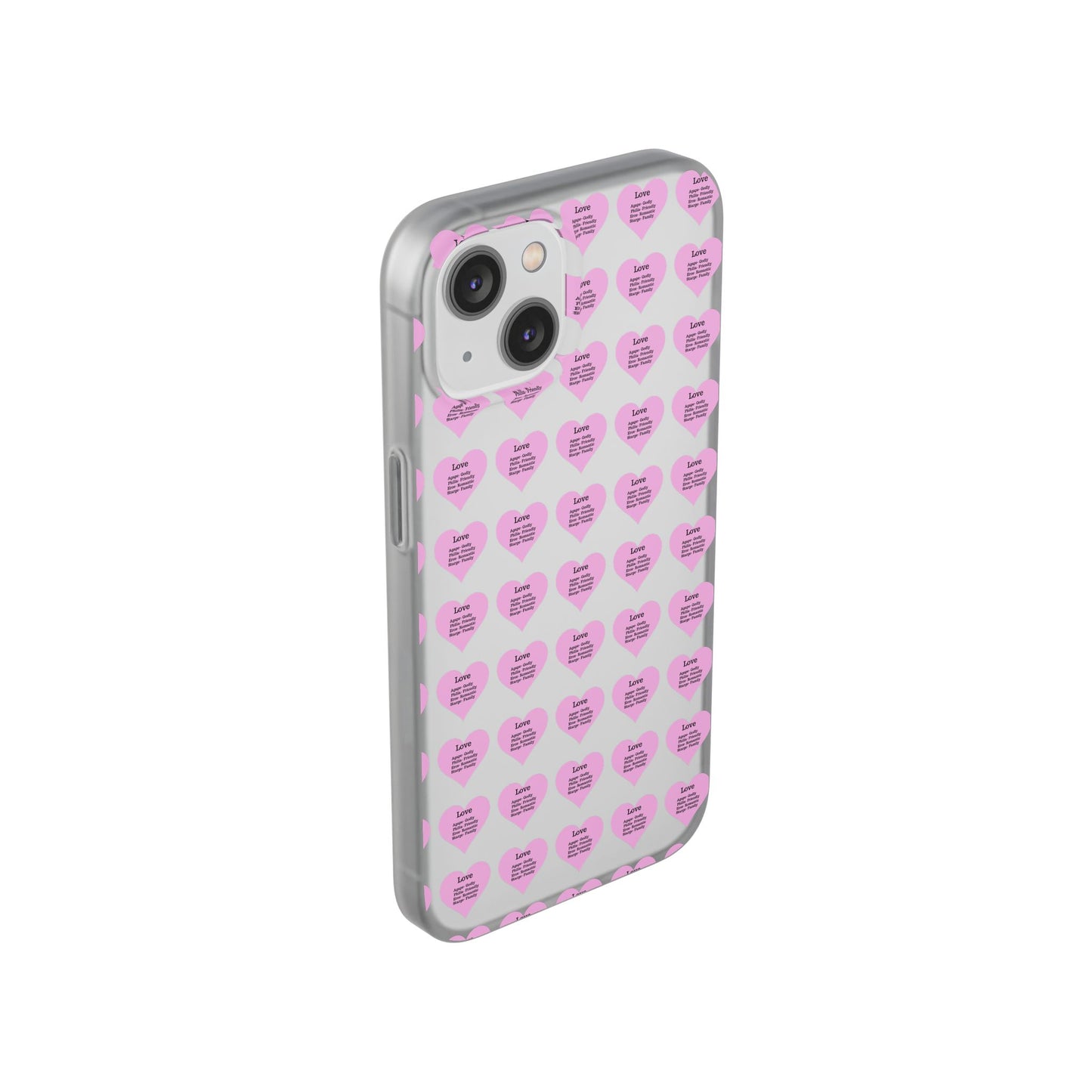 Pink Hearts Transparent Phone Case