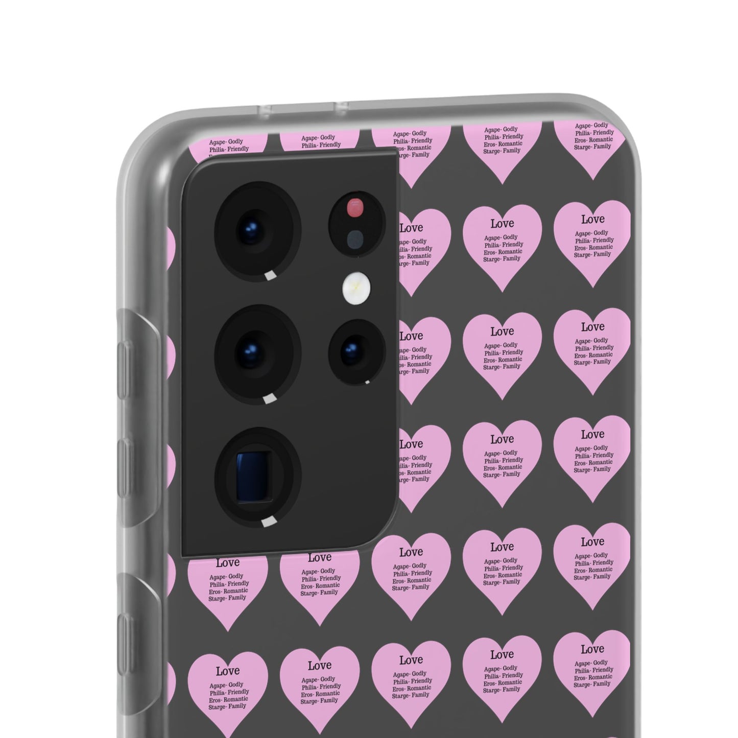 Pink Hearts Transparent Phone Case