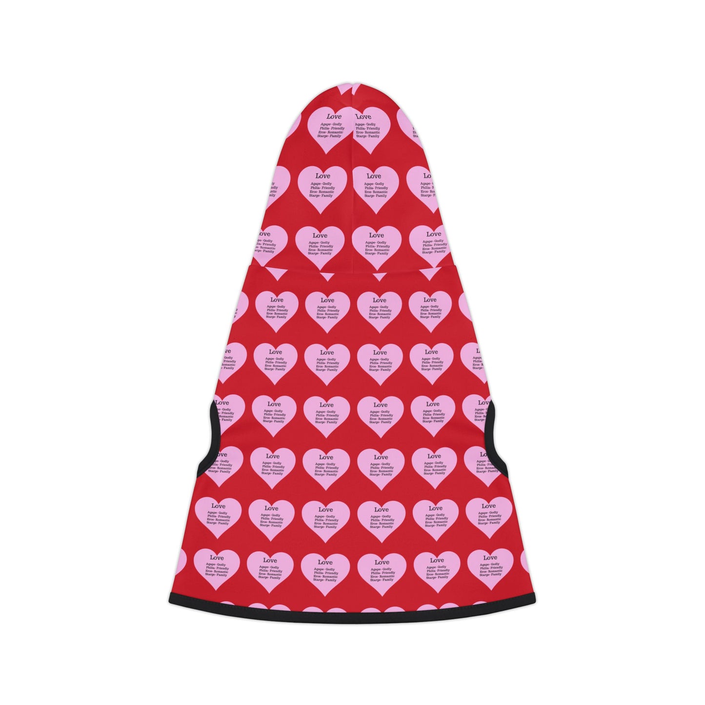 Charming Heart Pet Hoodie Pattern (Dark red)