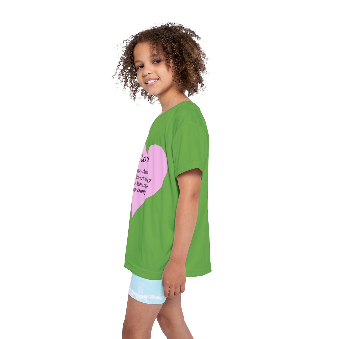 Types of Love Heart Kids Performance Jersey (Green)