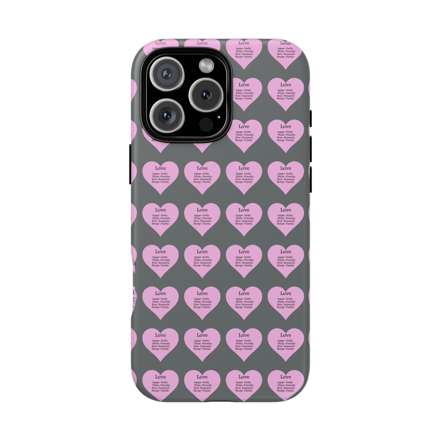 Hearts-A-Flutter Phone Case (iPhone, Google Pixel)(Dark grey)