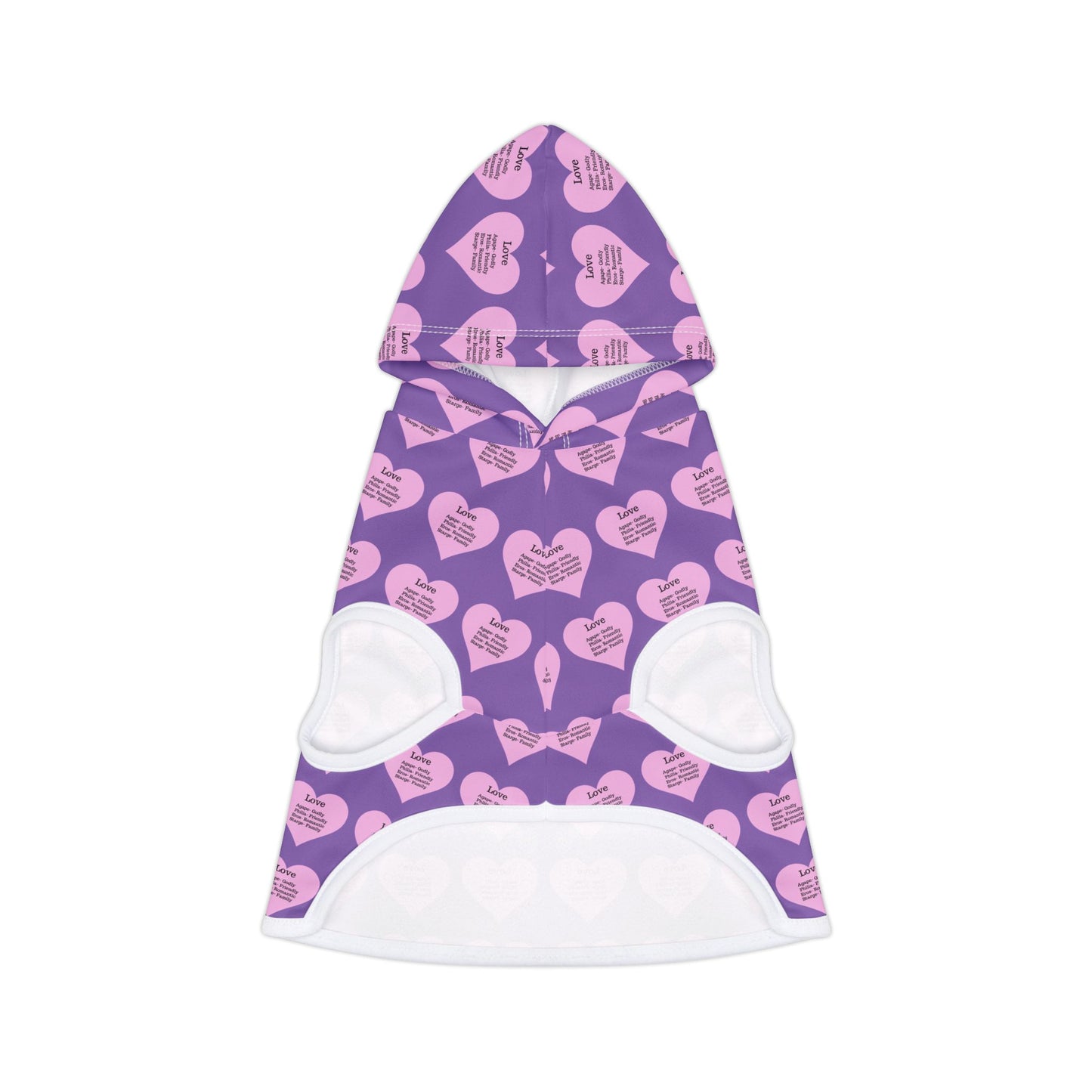 Charming Heart Pet Hoodie Pattern (Light purple)