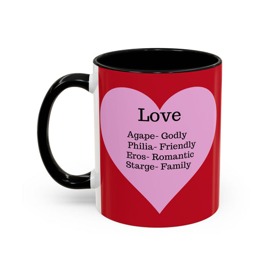 Charming Heart Accent Coffee Mug (Dark red)