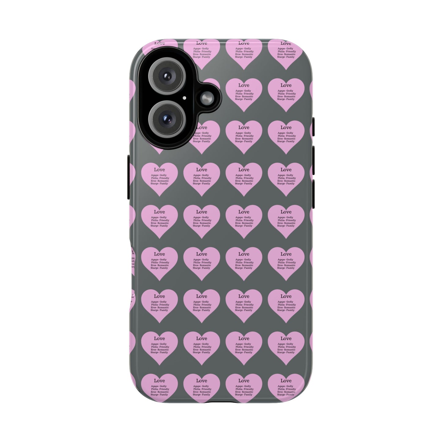 Hearts-A-Flutter Phone Case (iPhone, Google Pixel)(Dark grey)