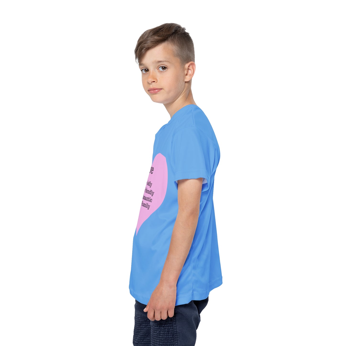 Types of Love Heart Kids Performance Jersey (Light Blue)