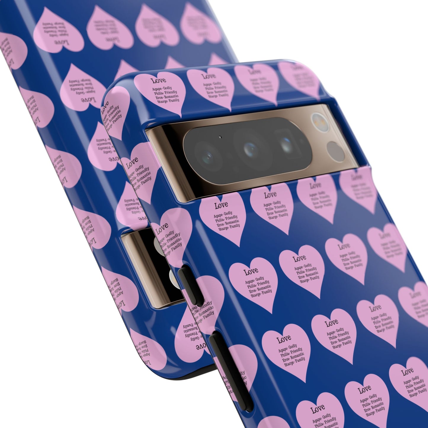 Hearts-A-Flutter Phone Case (iPhone, Google Pixel)(Dark blue)