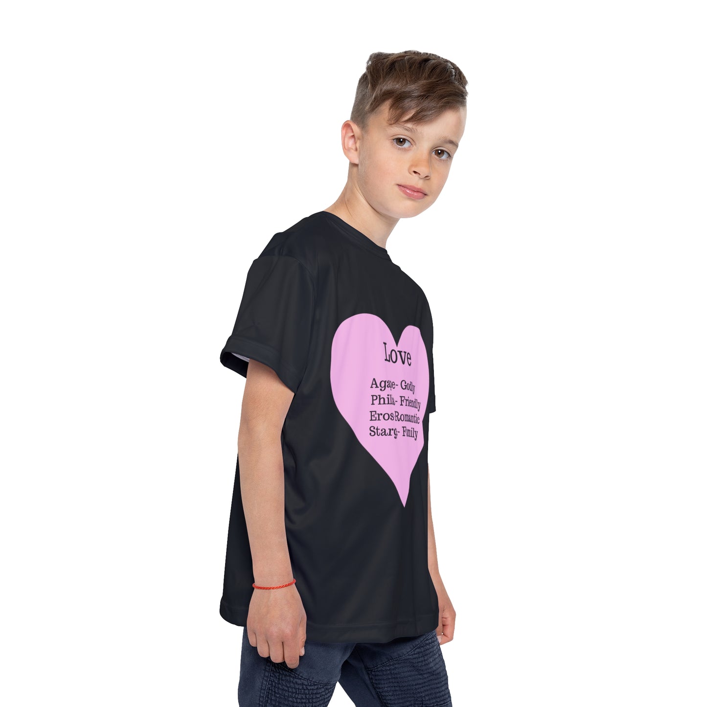 Types of Love Heart Kids Performance Jersey (Black)
