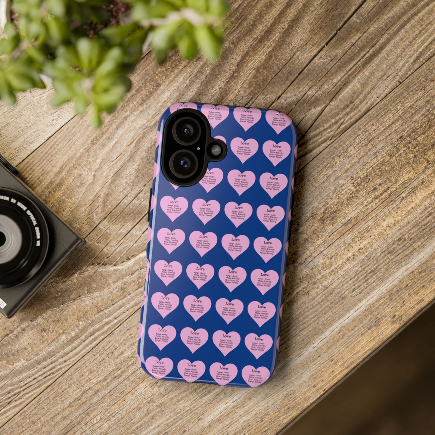 Hearts-A-Flutter Phone Case (iPhone, Google Pixel)(Dark blue)