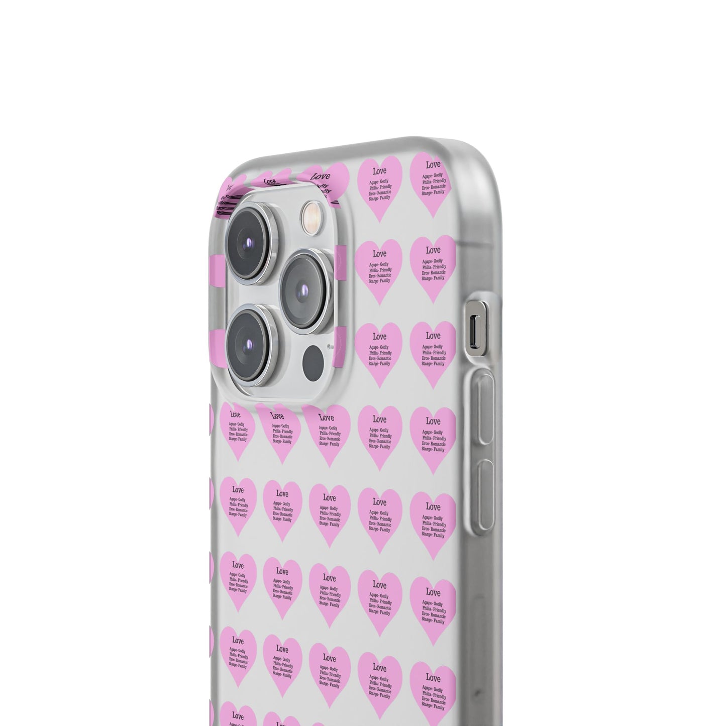 Pink Hearts Transparent Phone Case