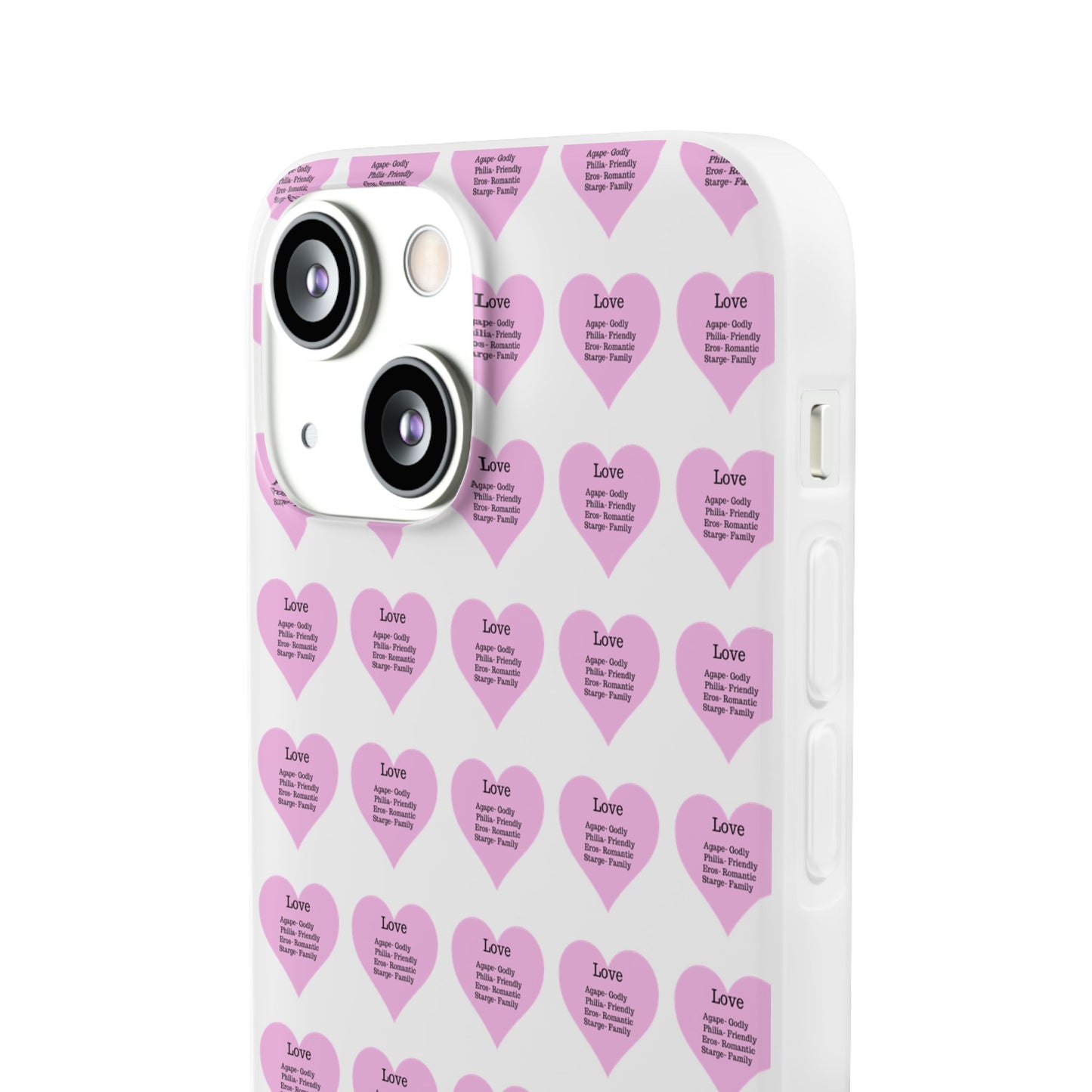 Pink Hearts Transparent Phone Case
