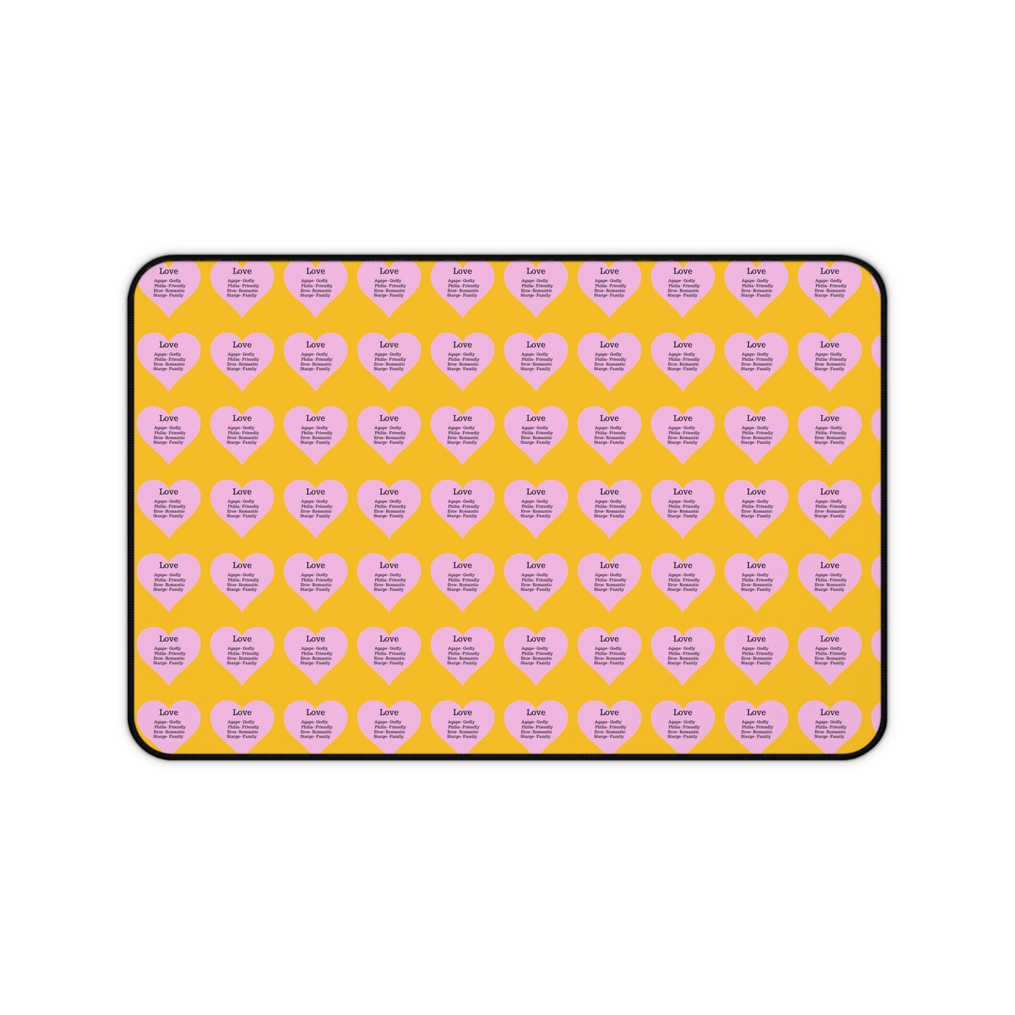 Love Hearts Desk Mat (Yellow)