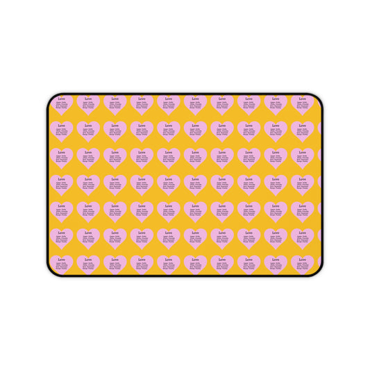 Love Hearts Desk Mat (Yellow)