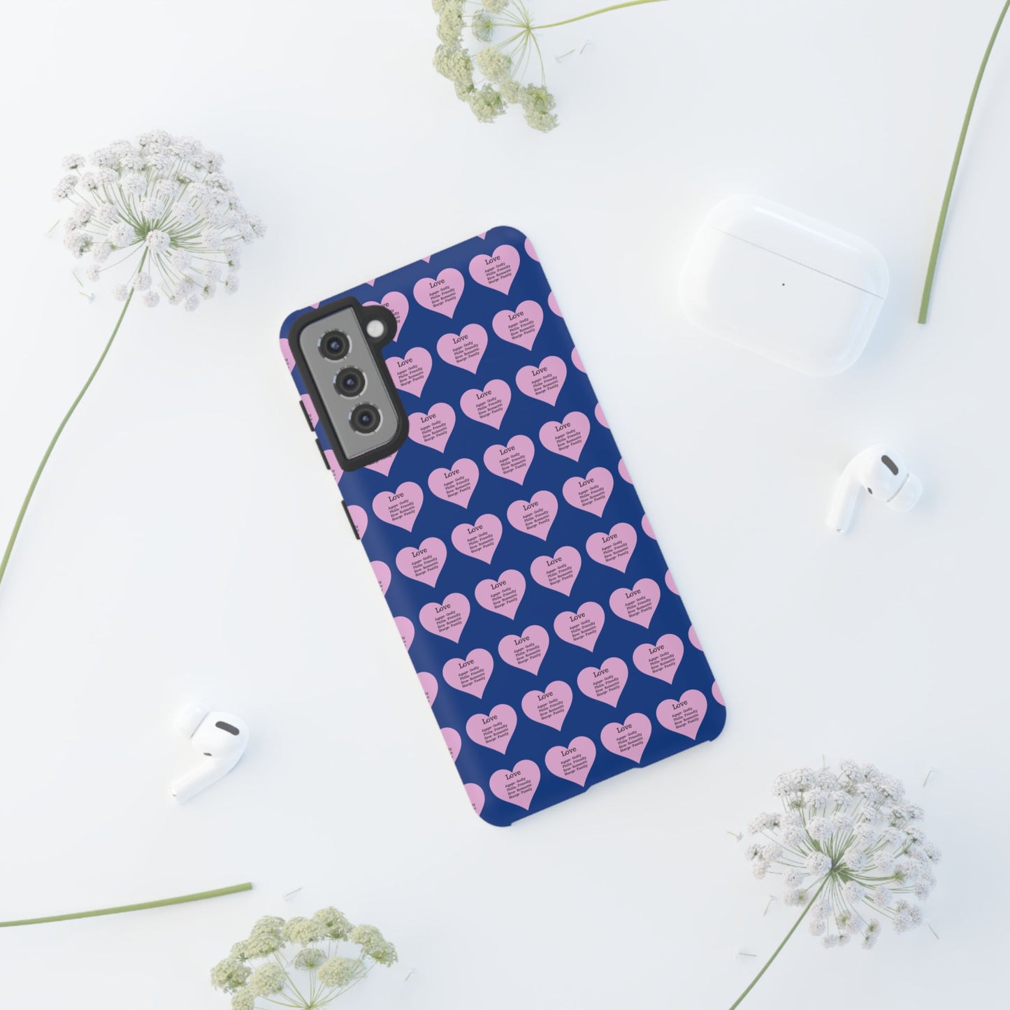 Hearts-A-Flutter Phone Case (Samsung)(Dark blue)