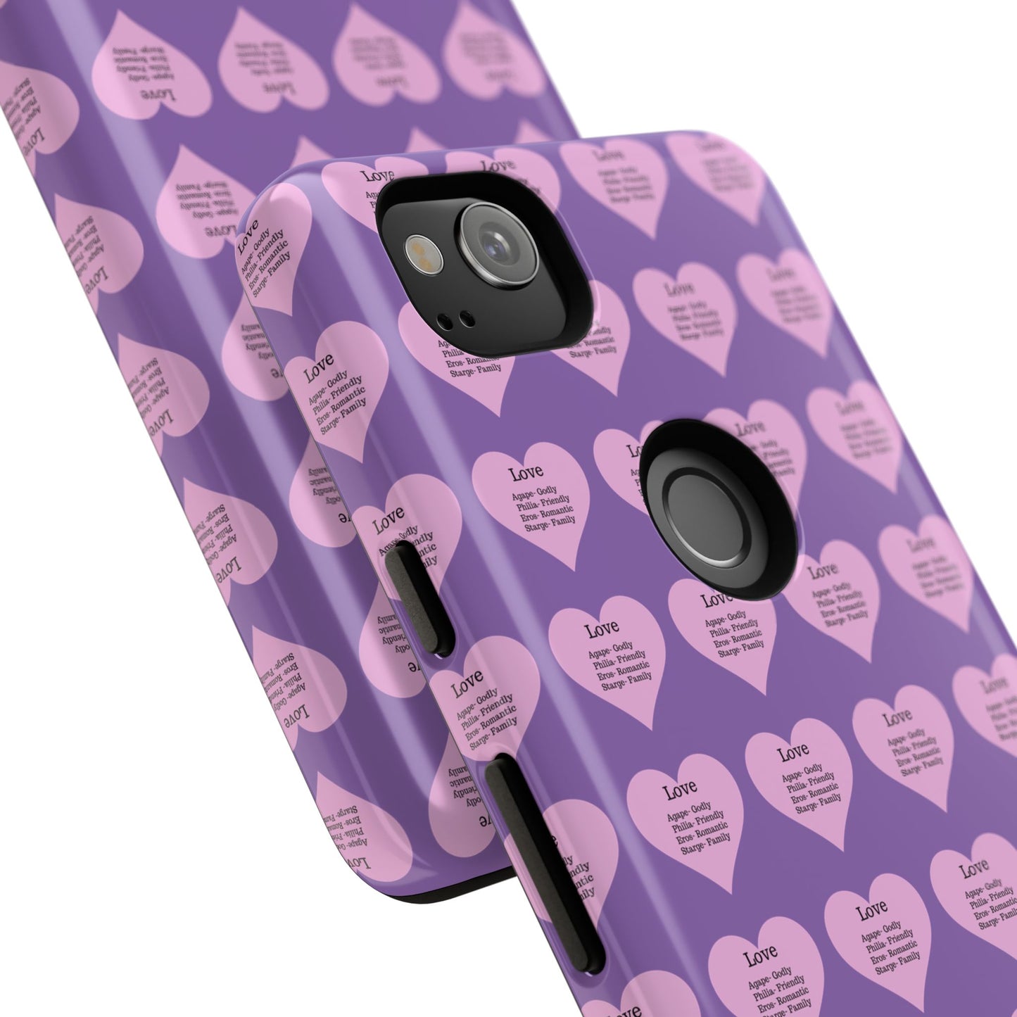 Hearts-A-Flutter Phone Case (iPhone, Google Pixel)(Light purple)