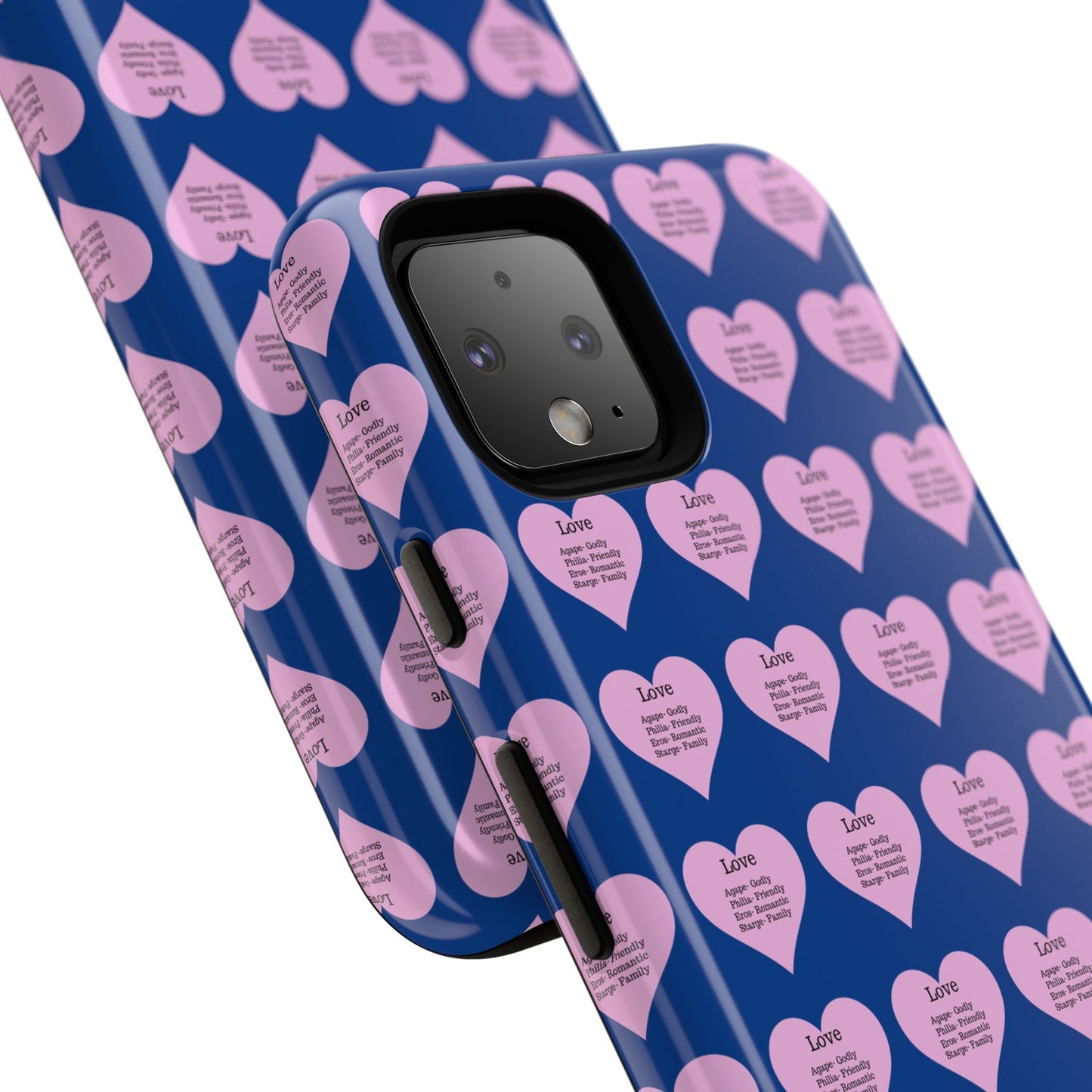 Hearts-A-Flutter Phone Case (iPhone, Google Pixel)(Dark blue)