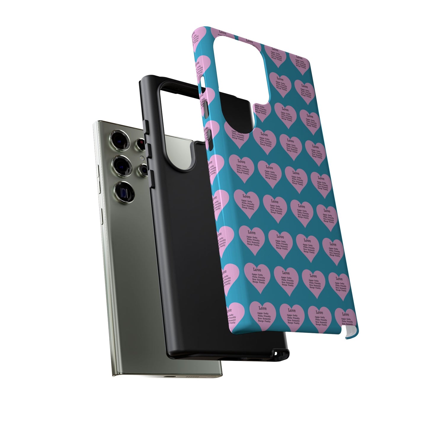 Hearts-A-Flutter Phone Case (Samsung)(Turquoise)