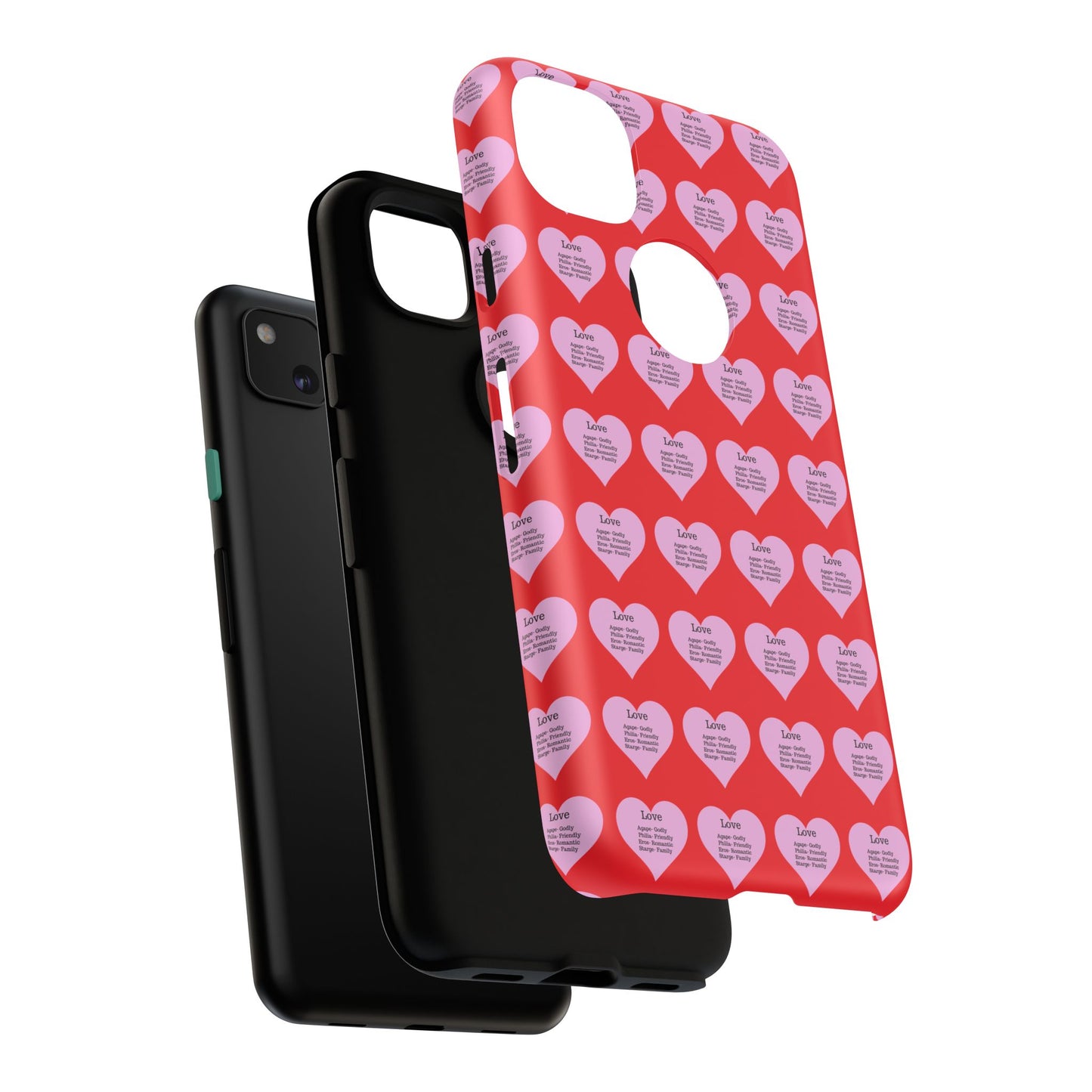 Hearts-A-Flutter Phone Case (iPhone, Google Pixel)(Red)