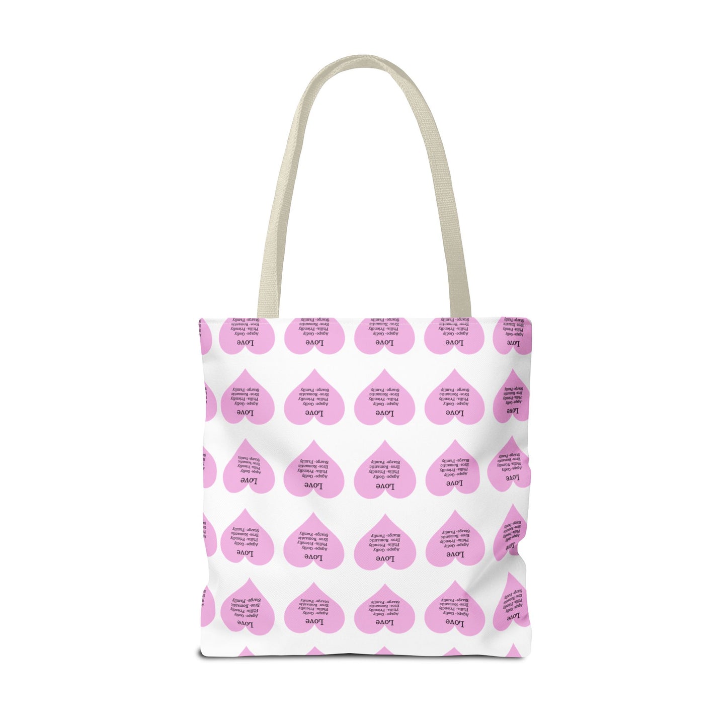 Pink Hearts Tote Bag (White)
