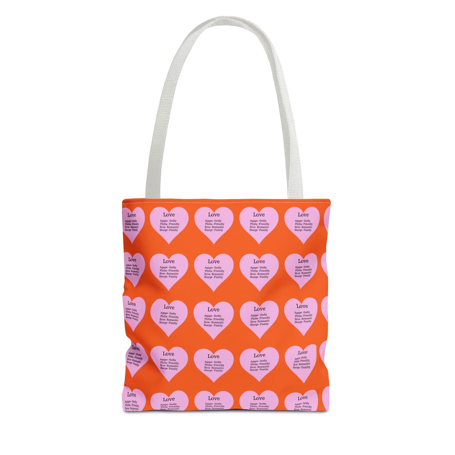 Pink Hearts Tote Bag (Orange)
