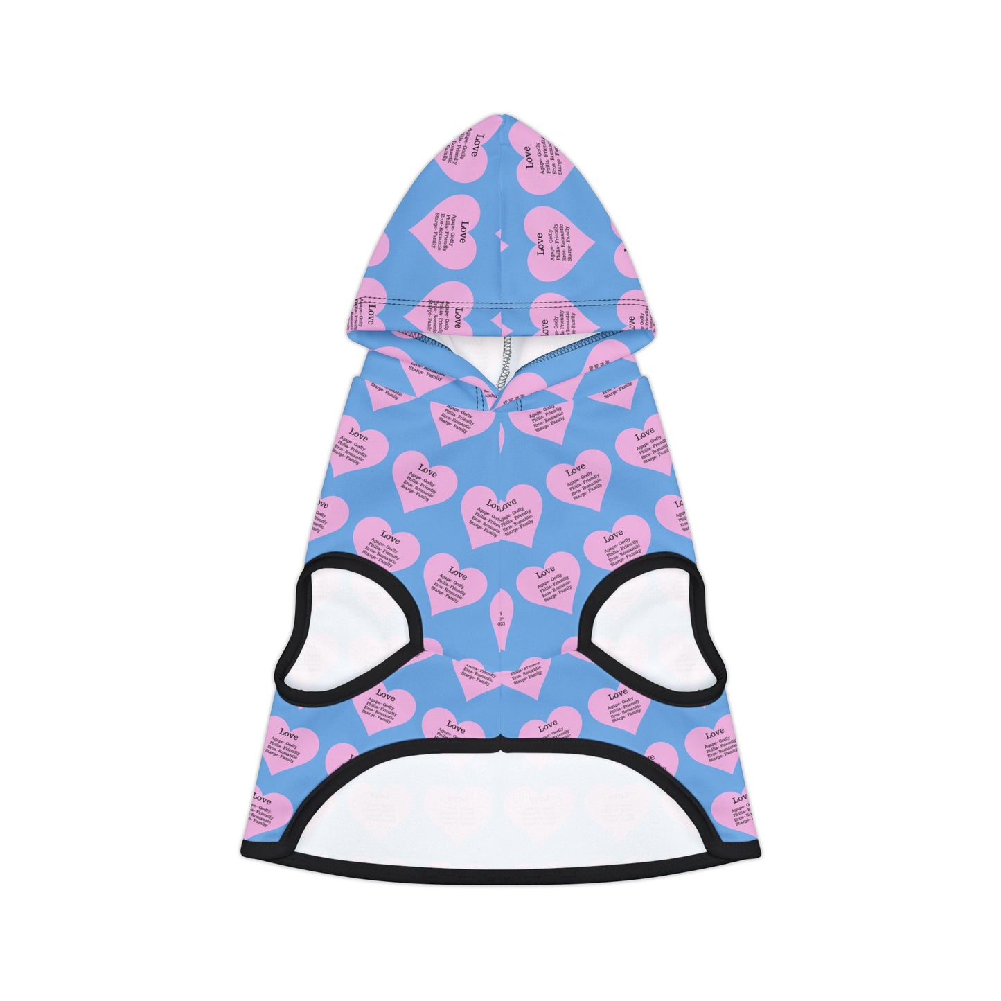 Charming Heart Pet Hoodie Pattern (Light blue)