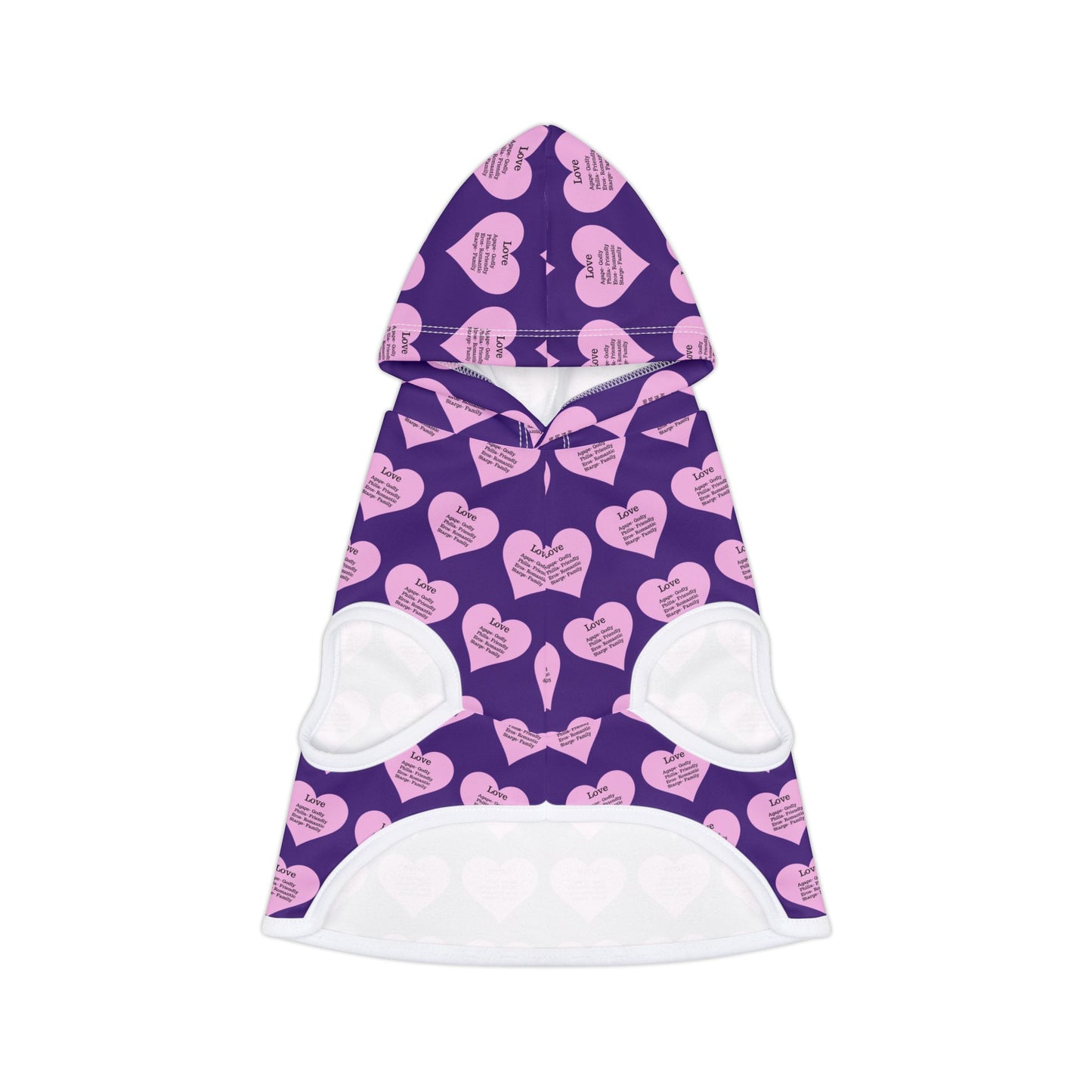 Charming Heart Pet Hoodie Pattern (Purple)