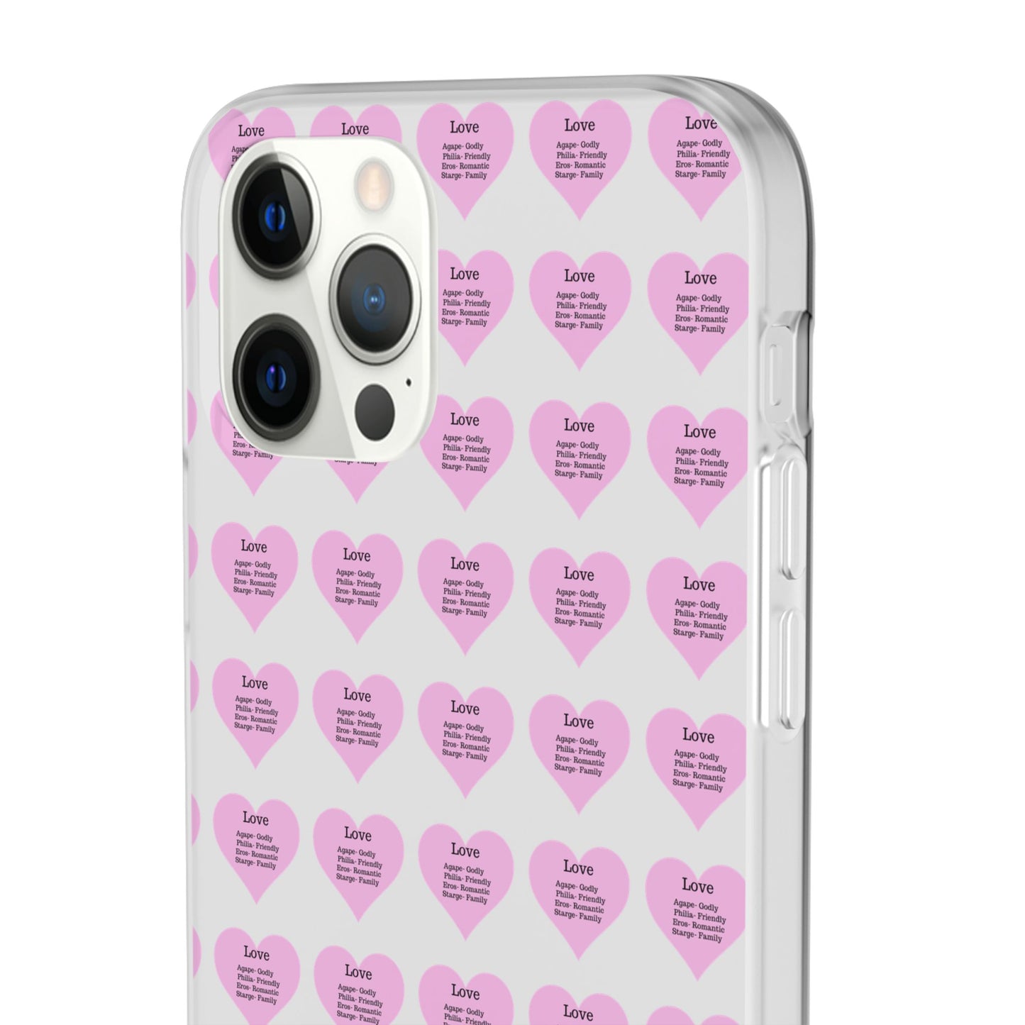 Pink Hearts Transparent Phone Case