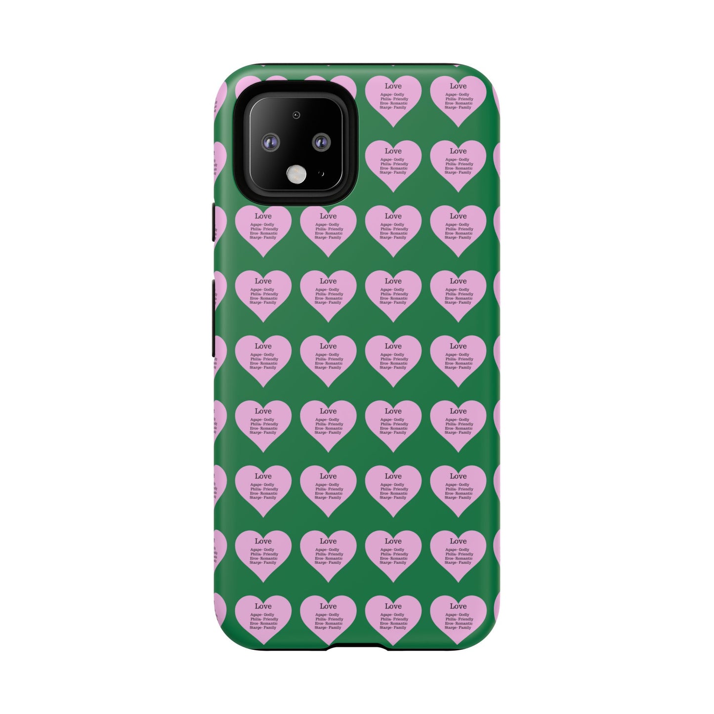 Hearts-A-Flutter Phone Case (iPhone, Google Pixel)(Dark green)