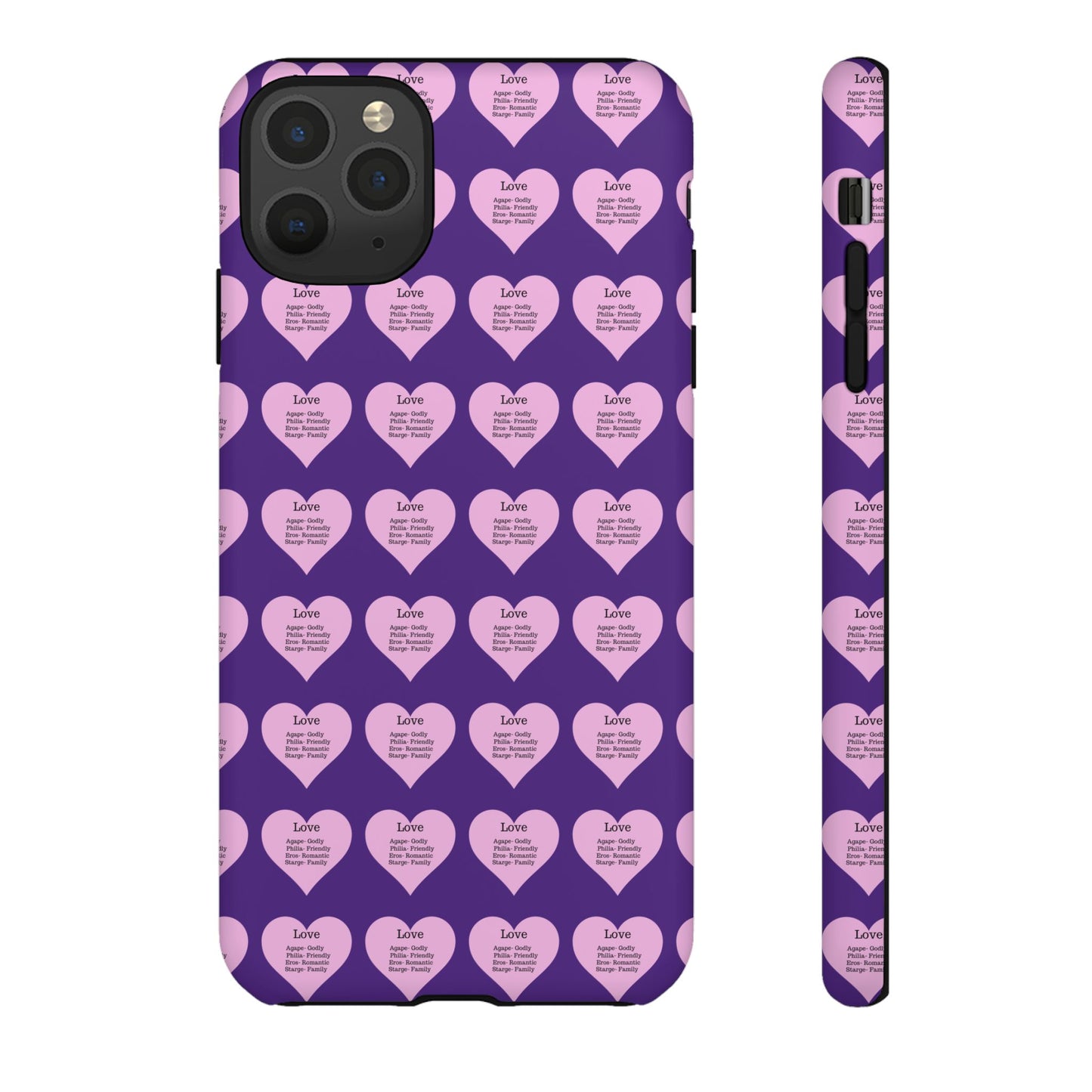 Hearts-A-Flutter Phone Case (iPhone, Google Pixel)(Purple)