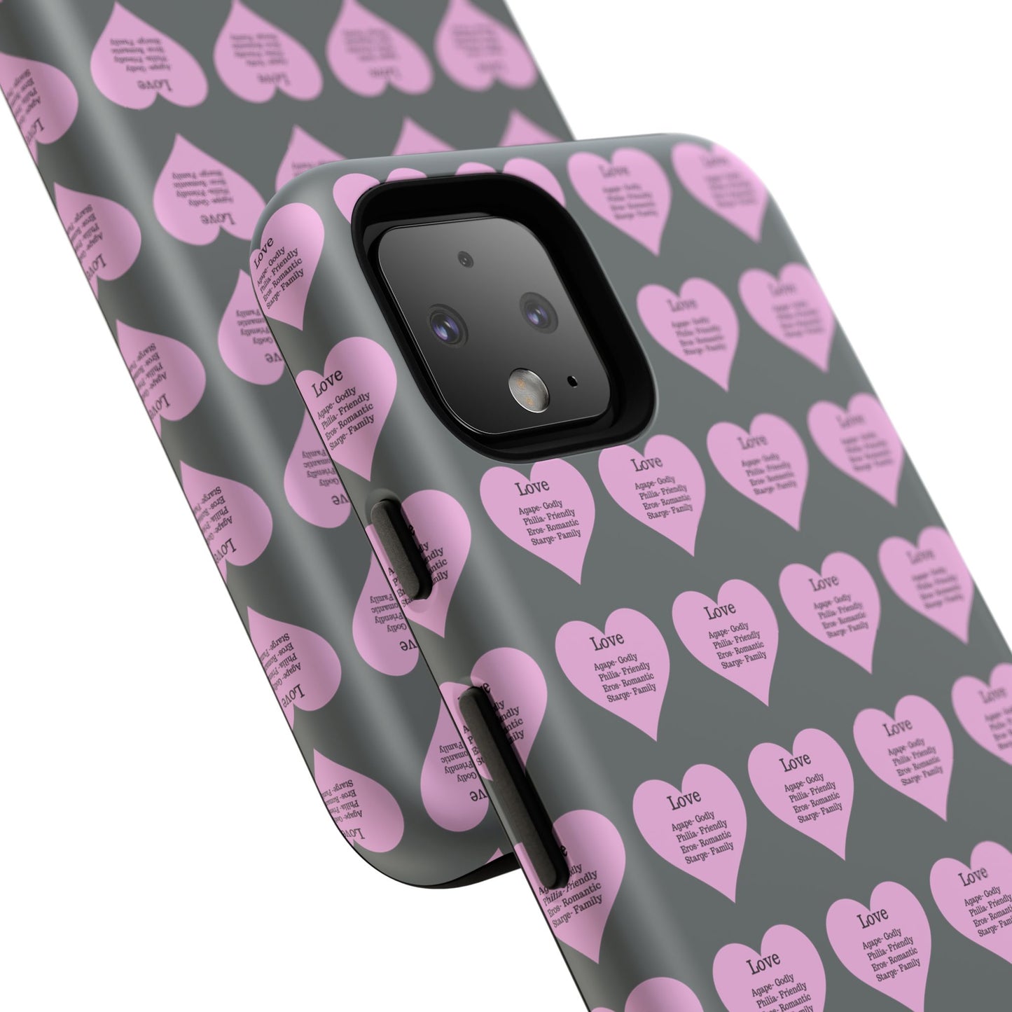 Hearts-A-Flutter Phone Case (iPhone, Google Pixel)(Dark grey)