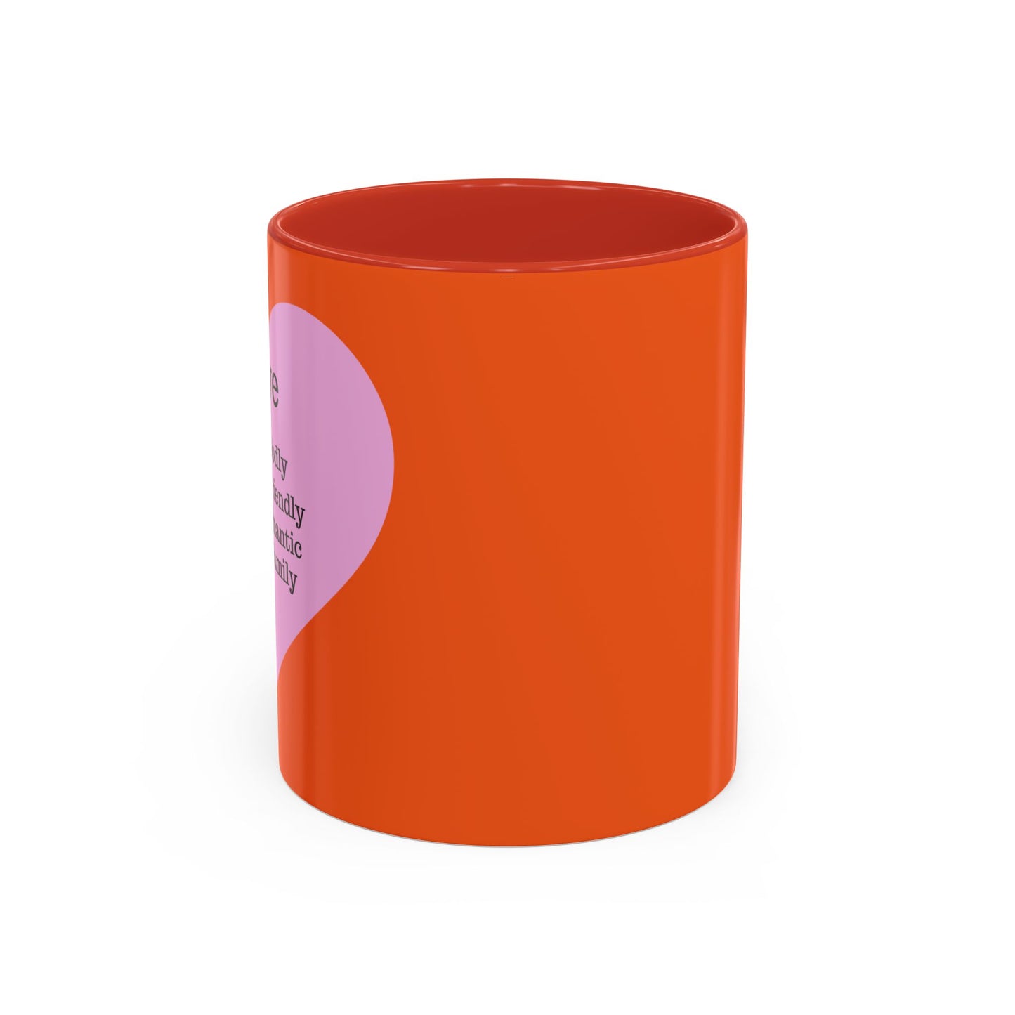 Charming Heart Accent Coffee Mug (Orange)
