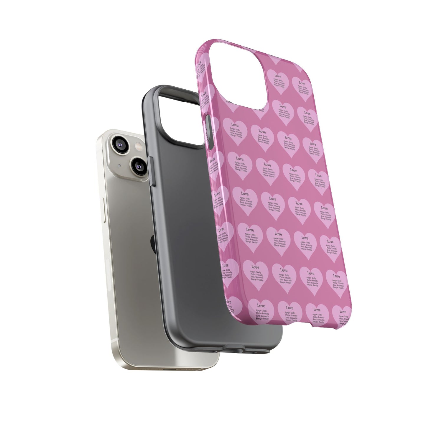 Hearts-A-Flutter Phone Case (iPhone, Google Pixel)(Light pink)