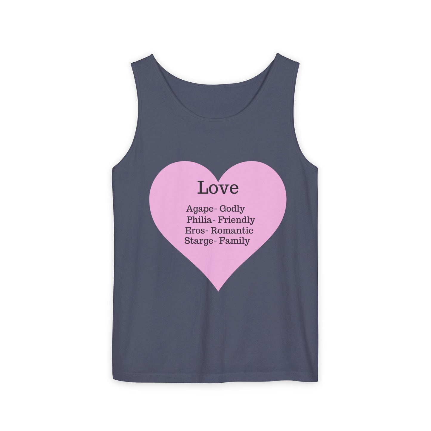 Unisex "Love" Definitions Garment-Dyed Tank Top
