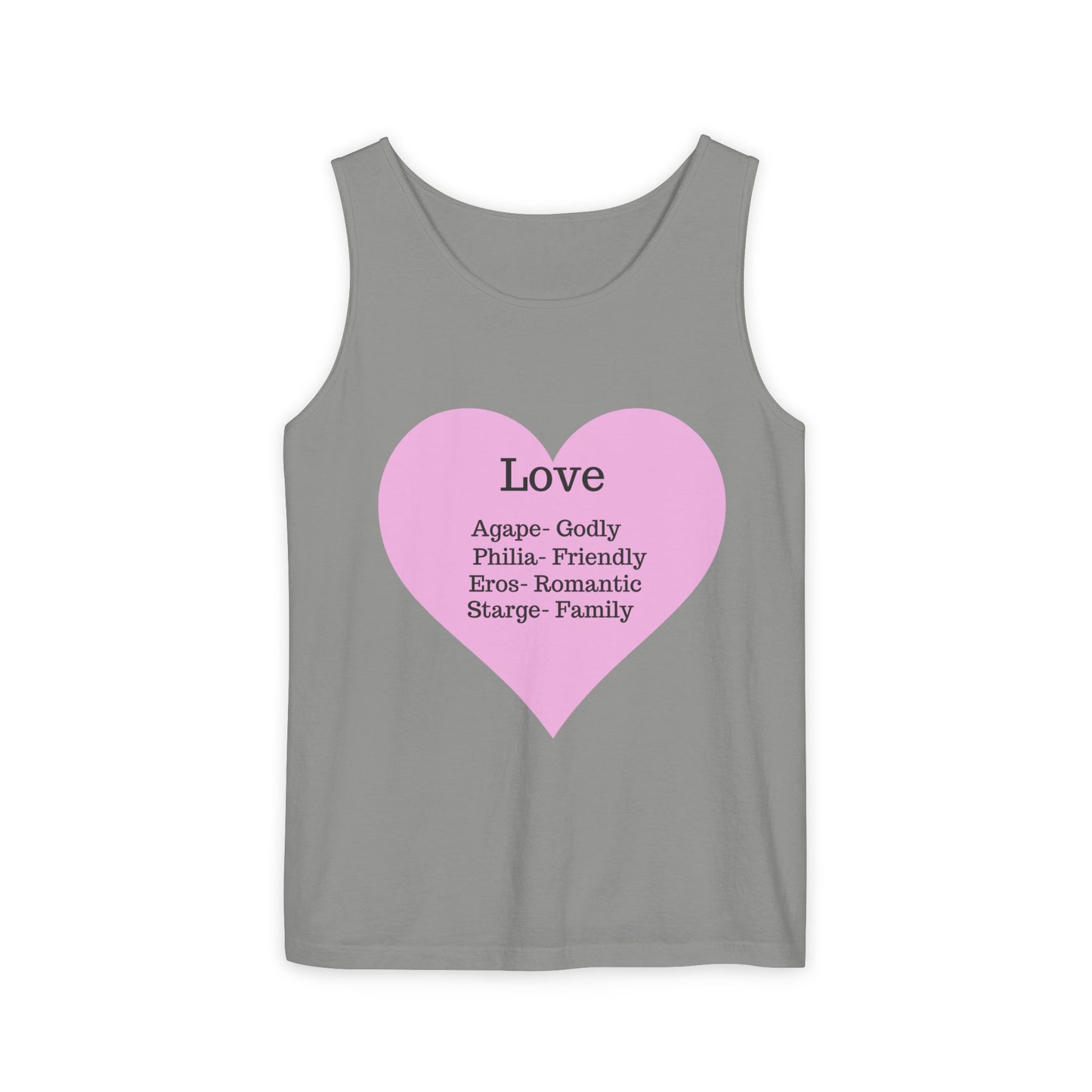Unisex "Love" Definitions Garment-Dyed Tank Top