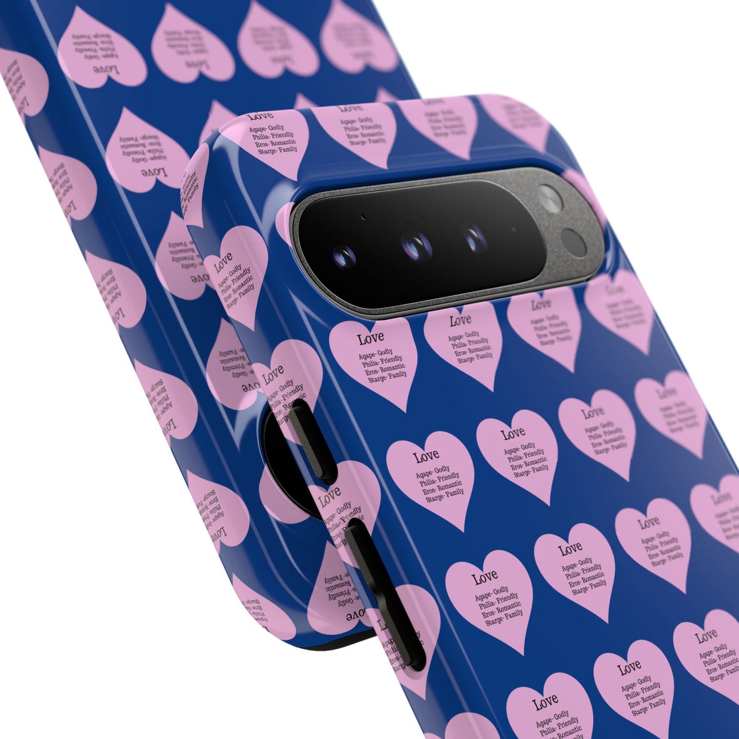 Hearts-A-Flutter Phone Case (iPhone, Google Pixel)(Dark blue)
