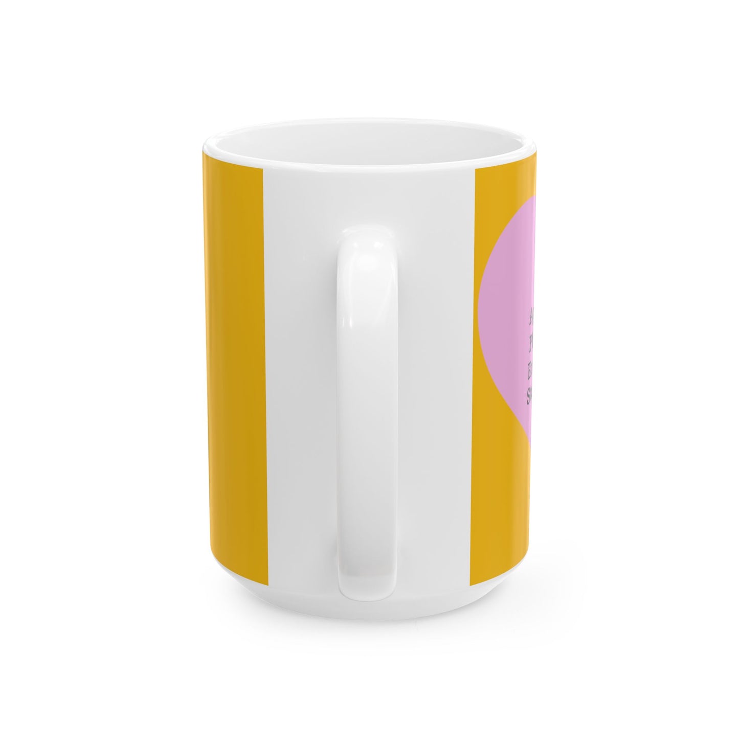 Charming Heart Ceramic Coffee Mug (Yellow)