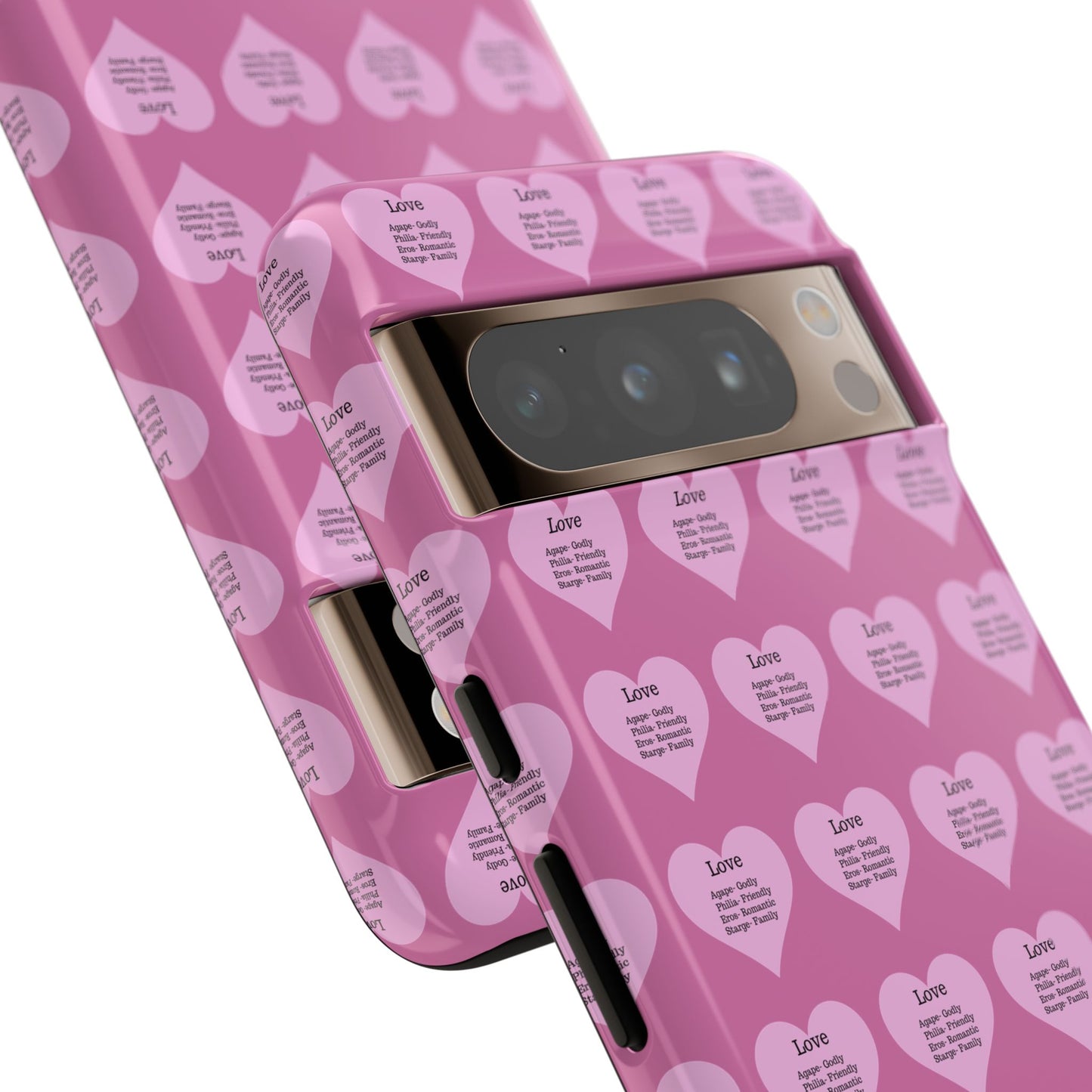 Hearts-A-Flutter Phone Case (iPhone, Google Pixel)(Light pink)