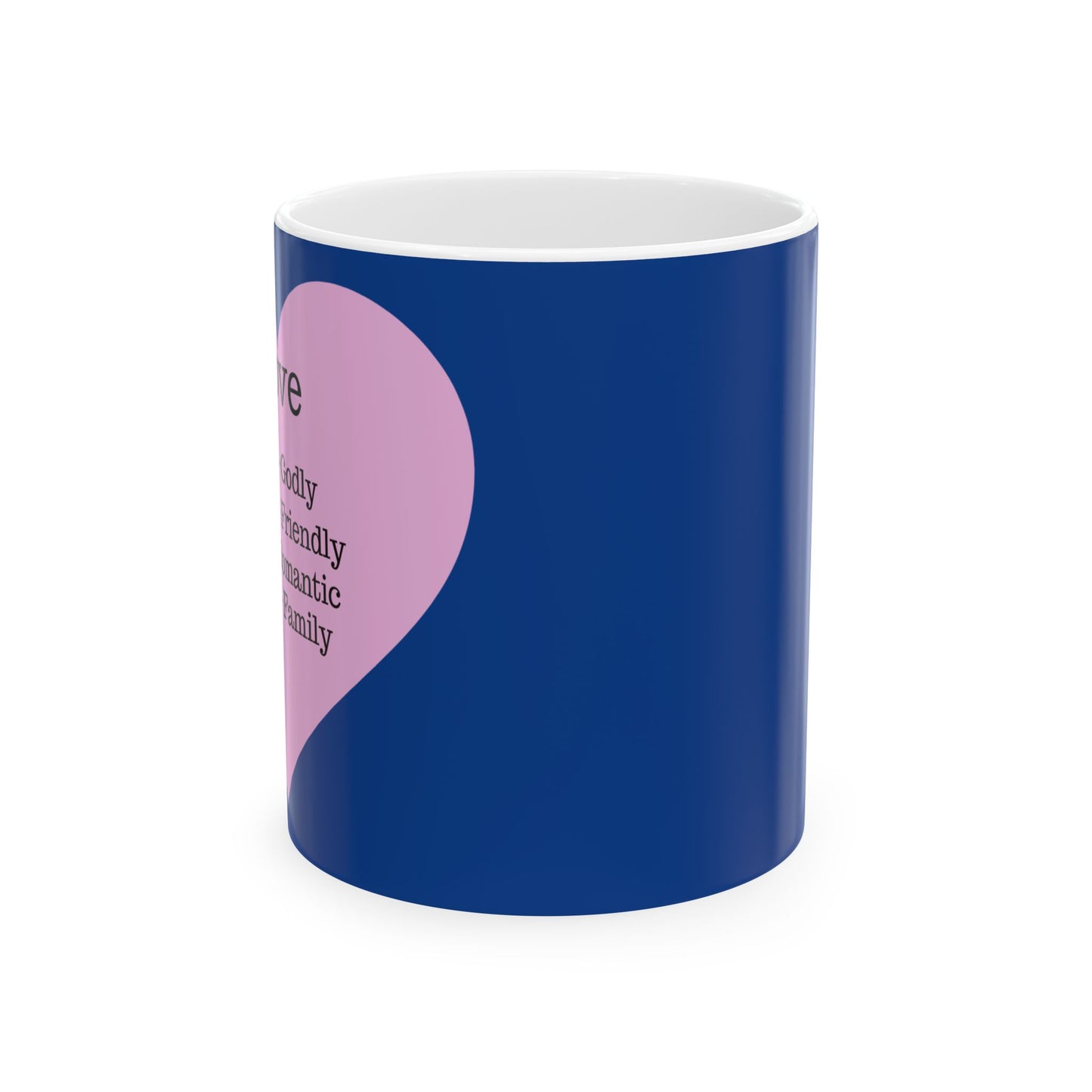 Charming Heart Ceramic Coffee Mug (Dark blue)