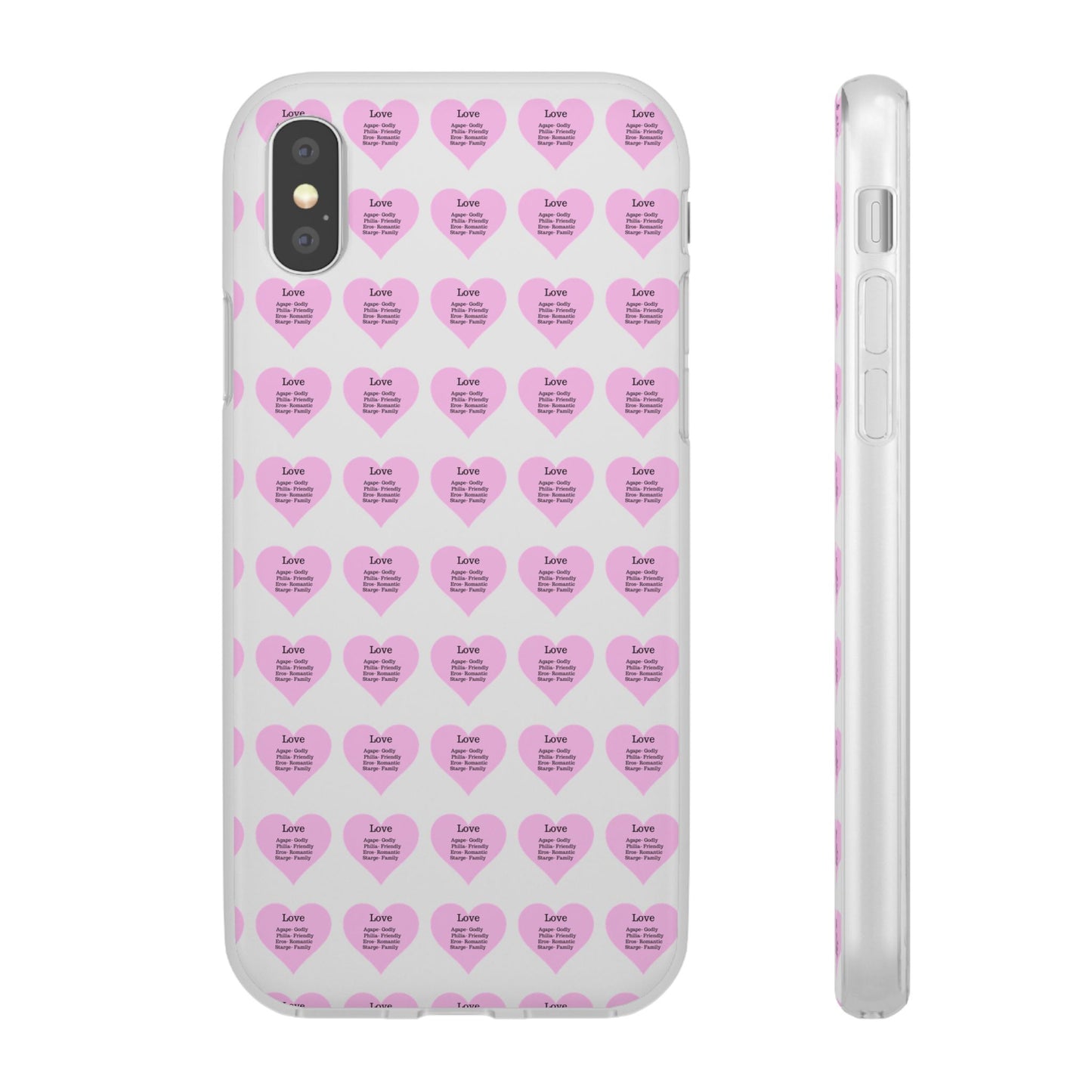 Pink Hearts Transparent Phone Case