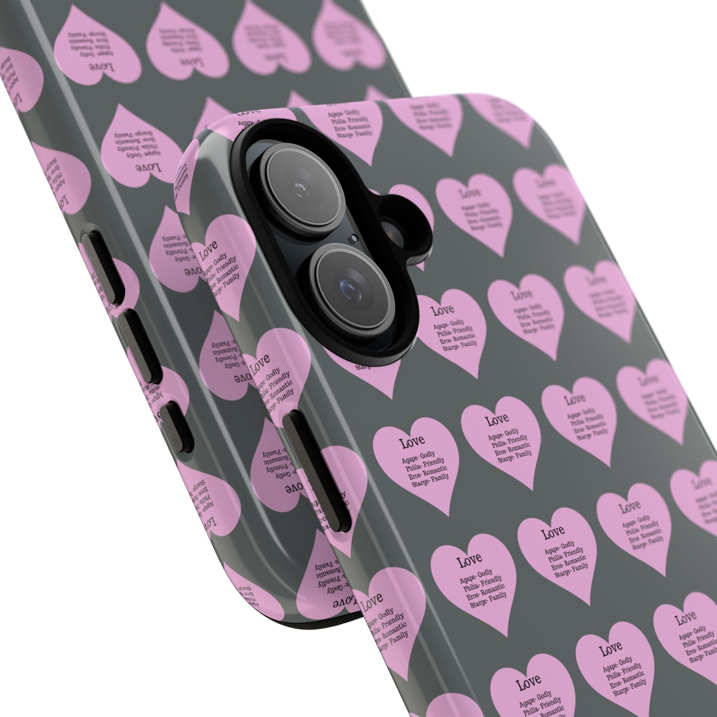 Hearts-A-Flutter Phone Case (iPhone, Google Pixel)(Dark grey)