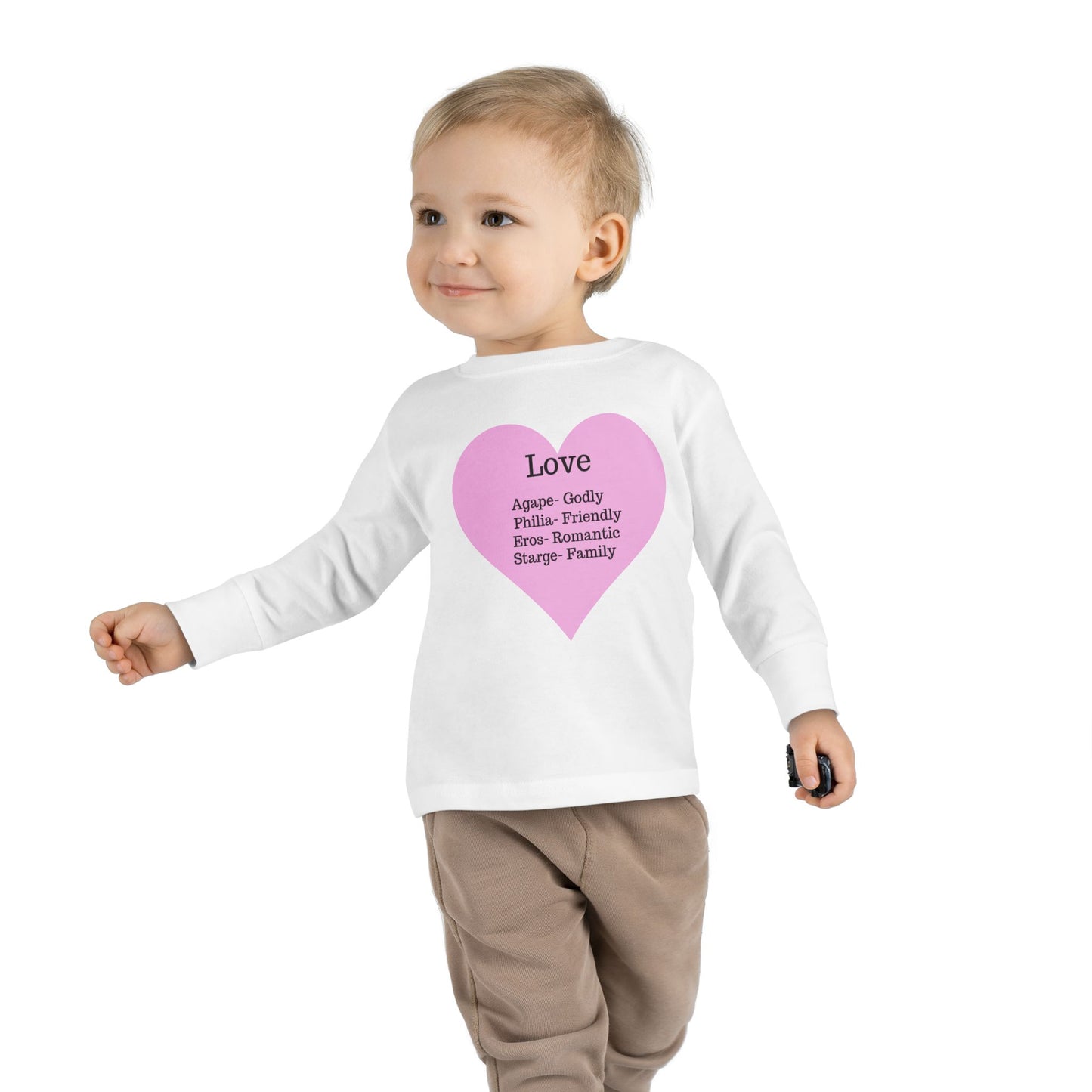 Types of Love Heart Toddler Long Sleeve Tee