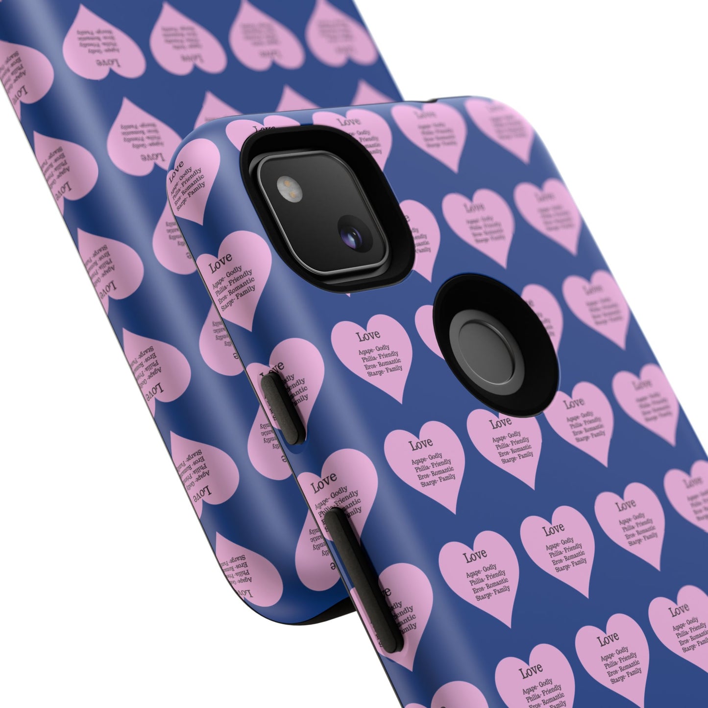 Hearts-A-Flutter Phone Case (iPhone, Google Pixel)(Dark blue)