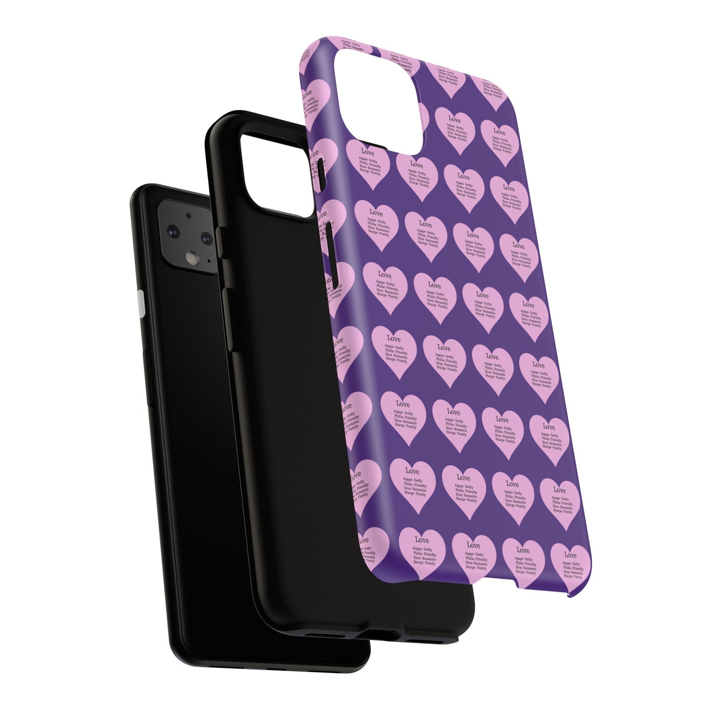 Hearts-A-Flutter Phone Case (iPhone, Google Pixel)(Purple)