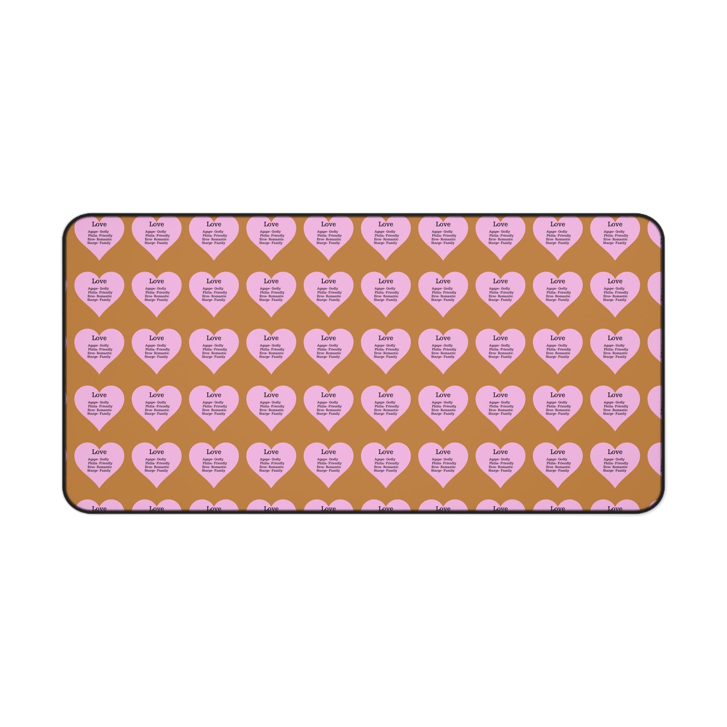 Love Hearts Desk Mat (Light brown)